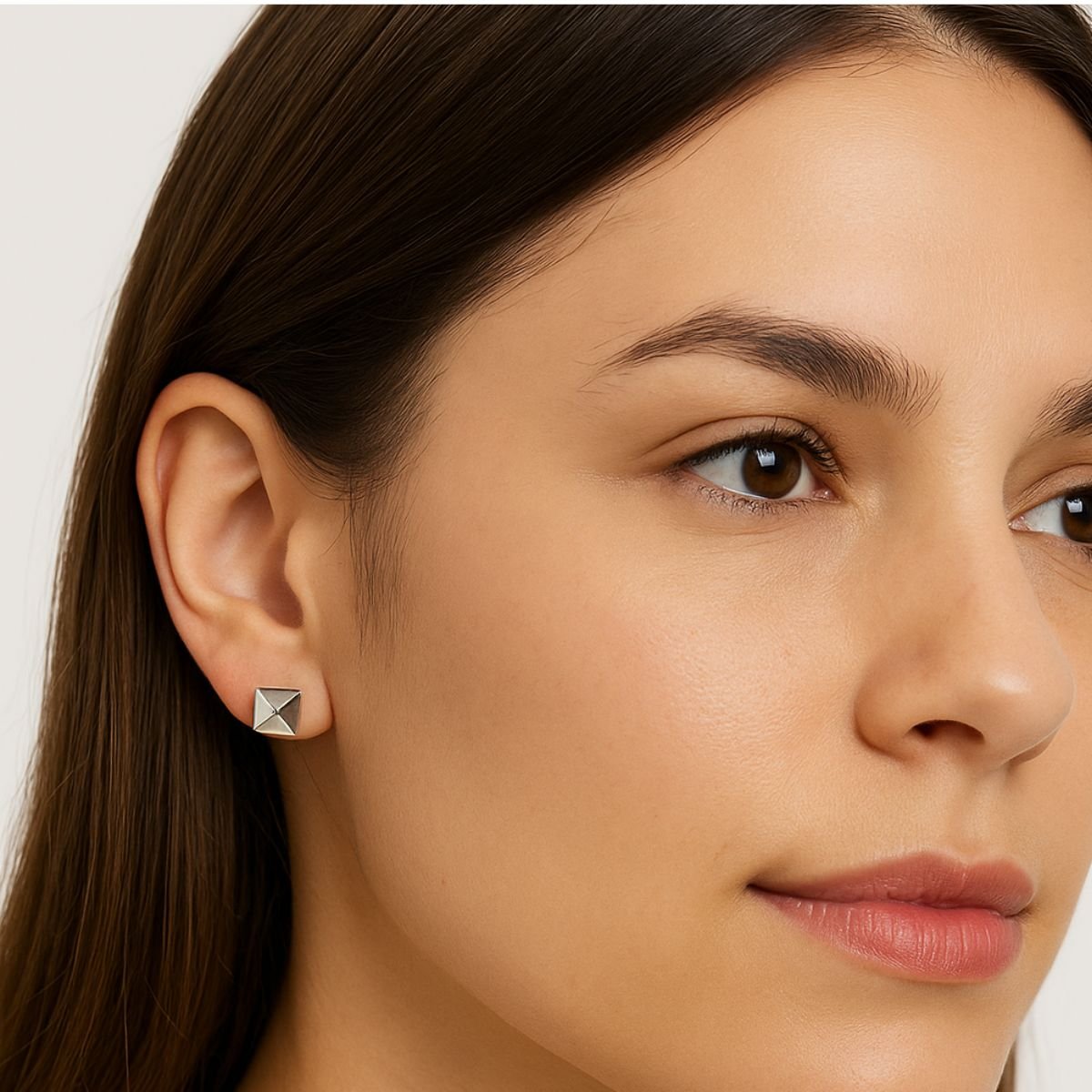 Brinco Vih Triny Prata Feminino Quadrado Prata 2