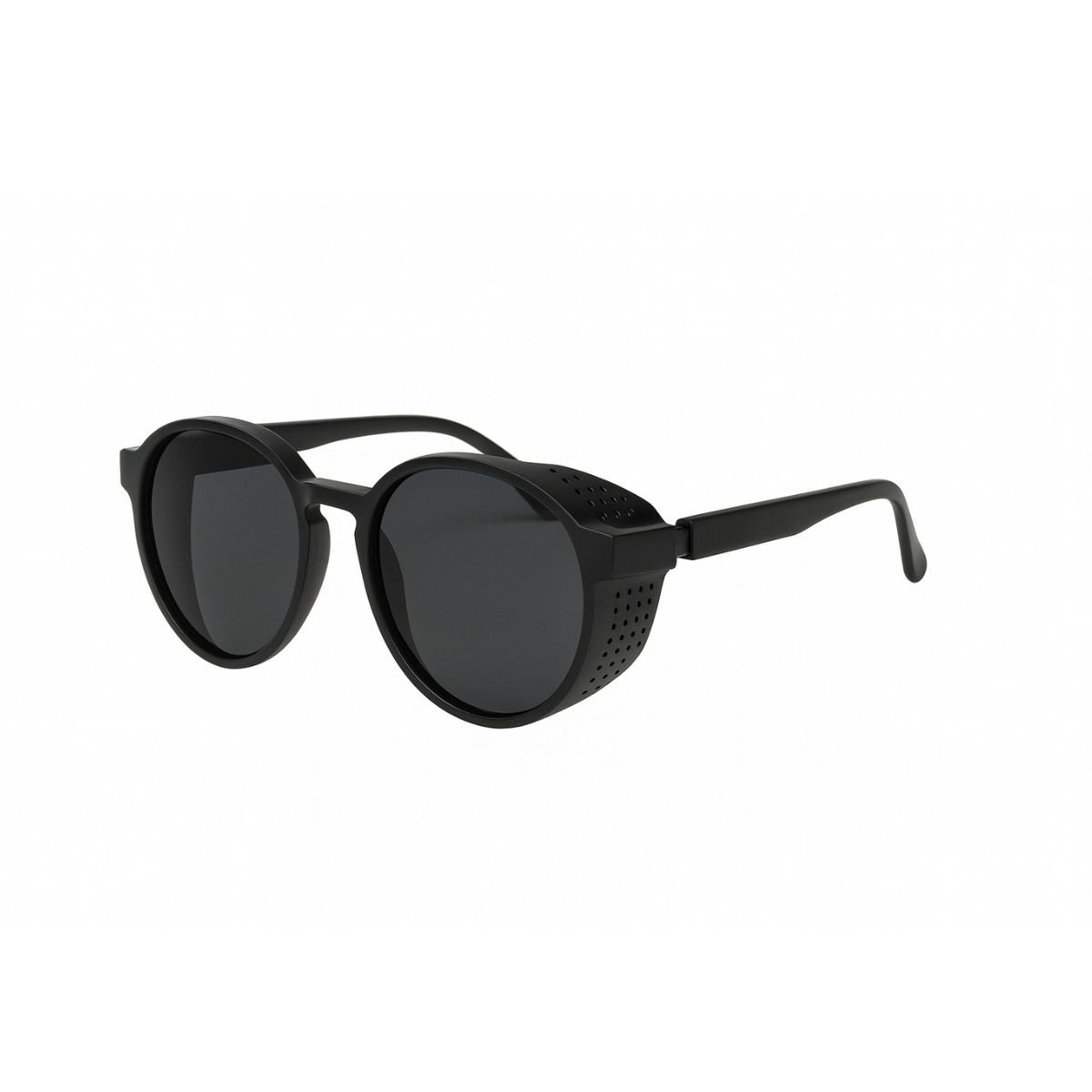 Óculos de Sol Masculino Redondo Preto Estilo Retrô UV400