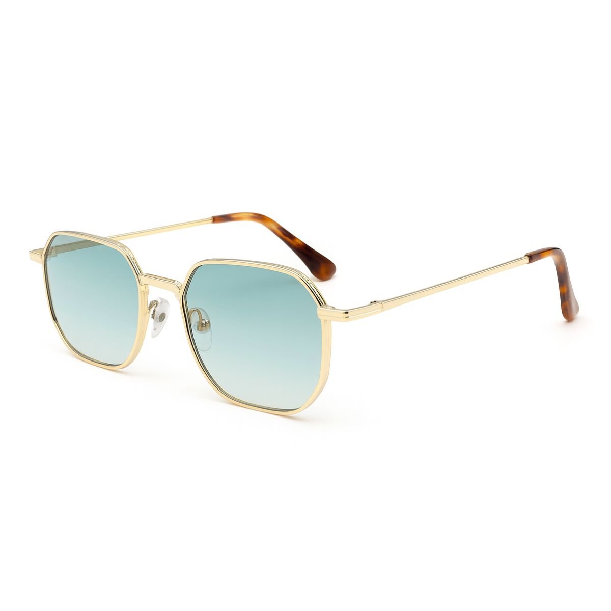 Óculos de Sol Dourado Feminino Lente Azul Claro UV400