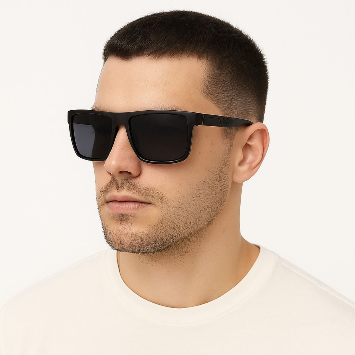 Óculos de Sol Masculino Quadrado Preto UV400 Estilo Premium Preto 2