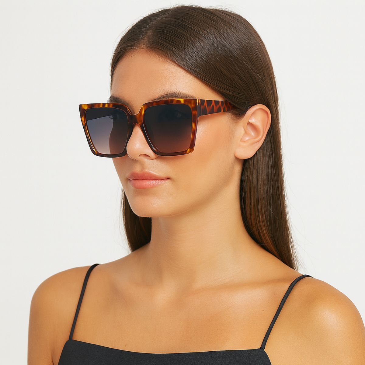 Óculos de Sol Feminino Quadrado Tartaruga Premium Animal Print 3