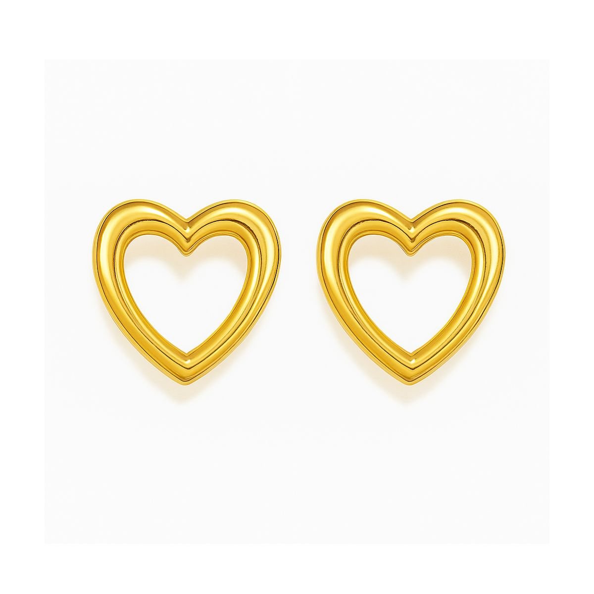 Brinco Argola Coração Banhada a Ouro