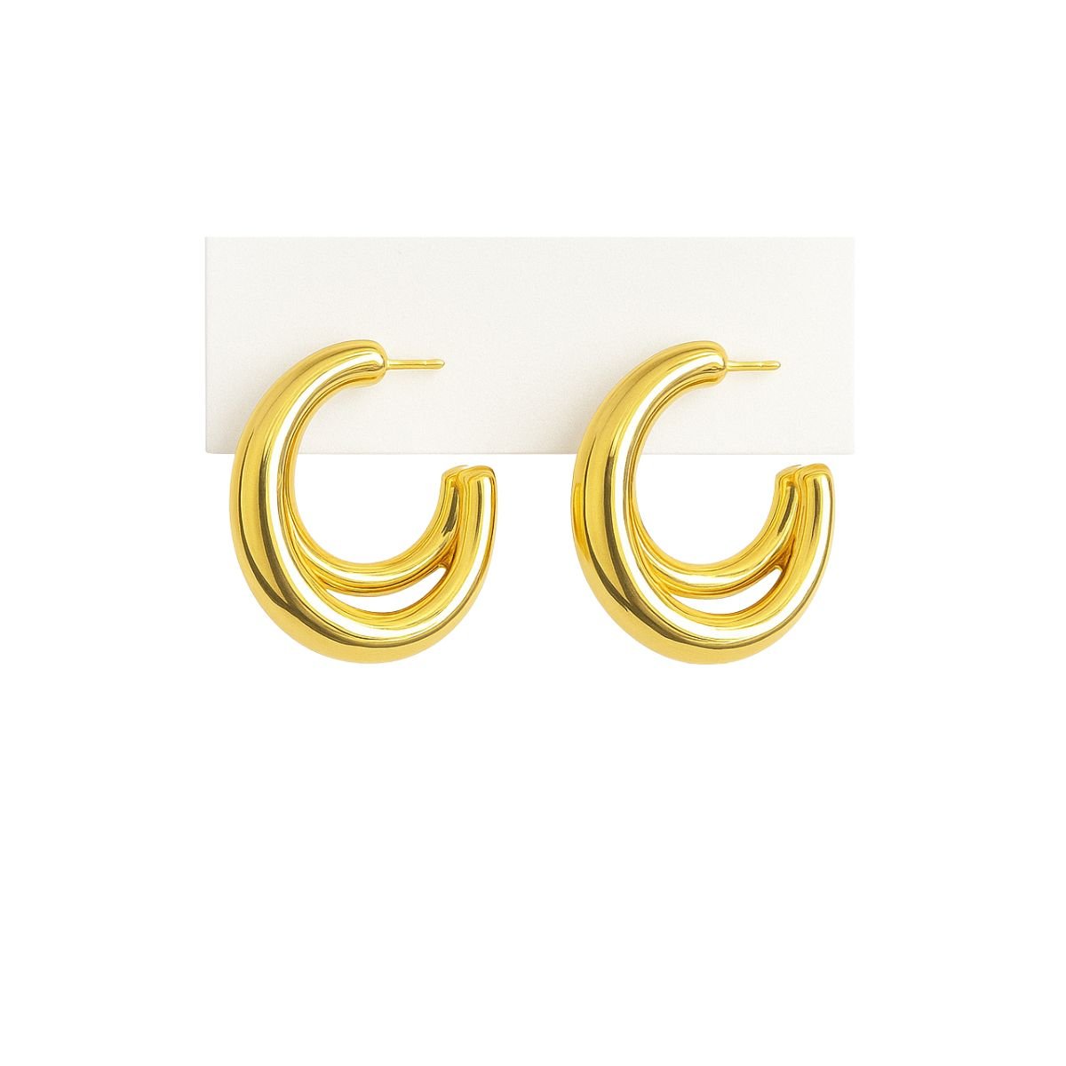 Brinco Argola Dupla Banhada a Ouro