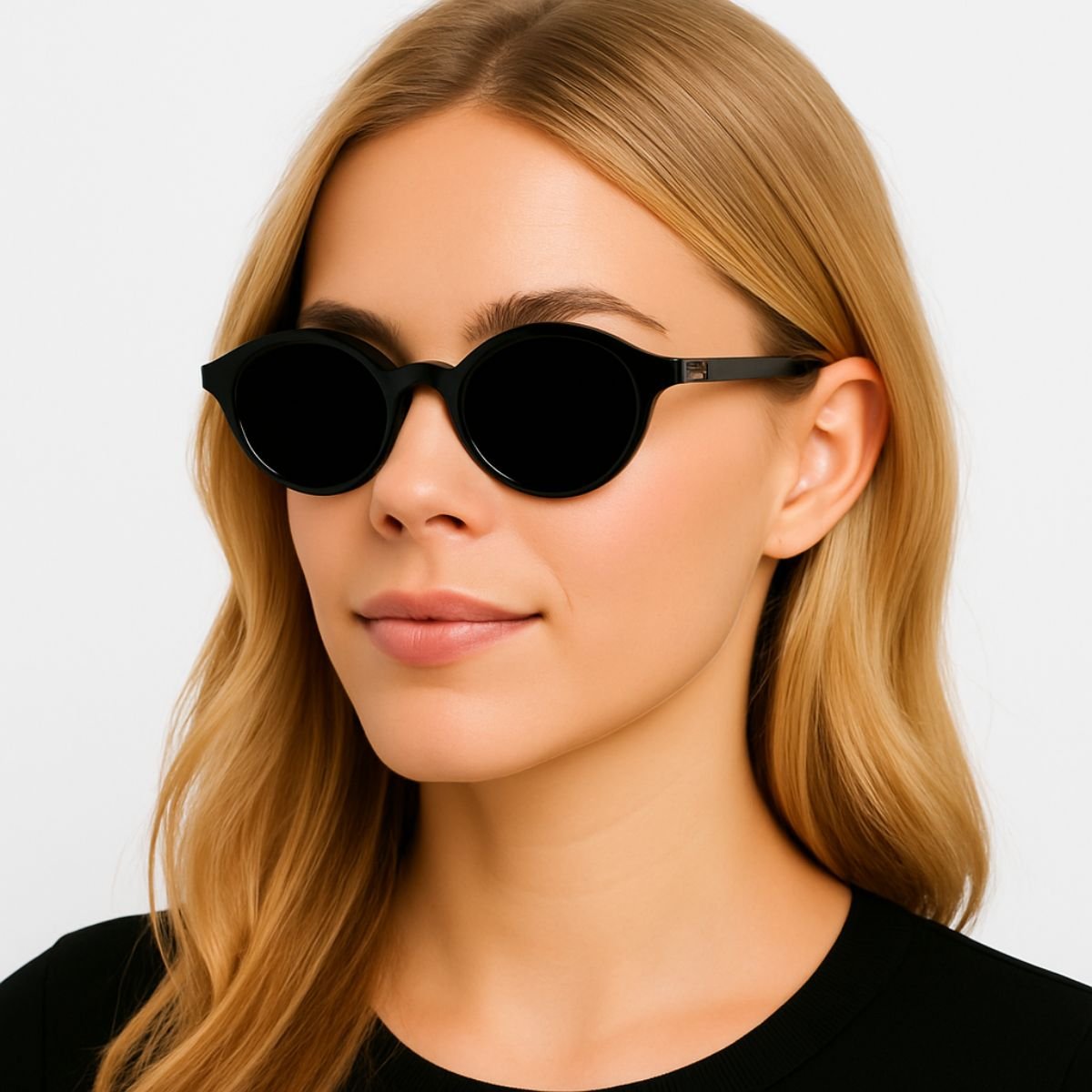 Óculos Modelo Virginia Retrô Preto Lente UV400 Preto 2