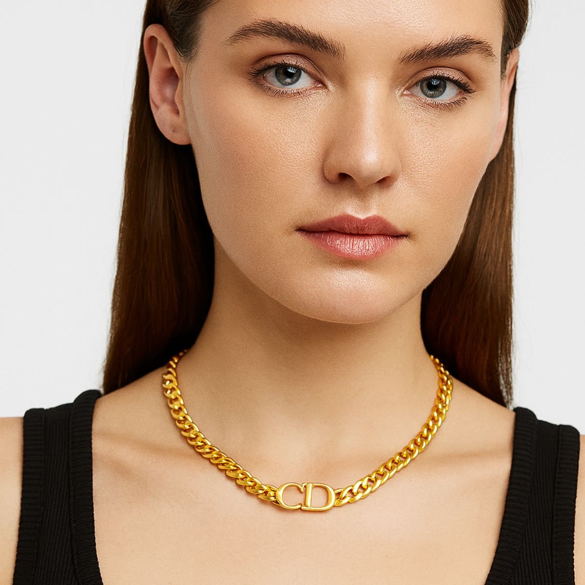 Colar Gargantilha Vih Triny CD Grossa Banhada a Ouro Dourado 2