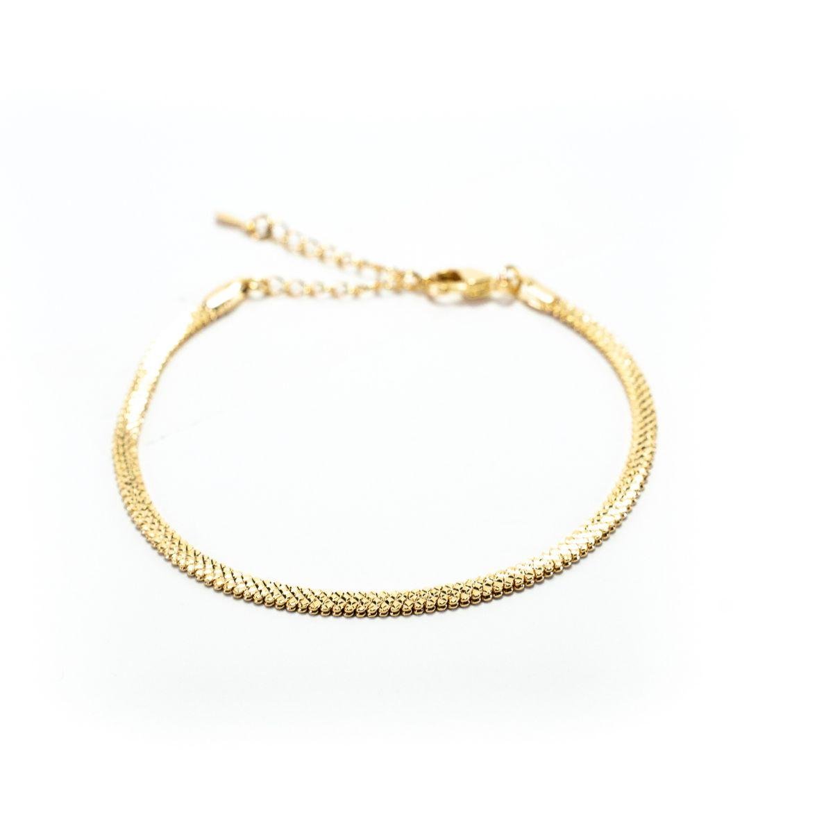 Pulseira Bracelete Feminino Semi Joia Banhado a Ouro