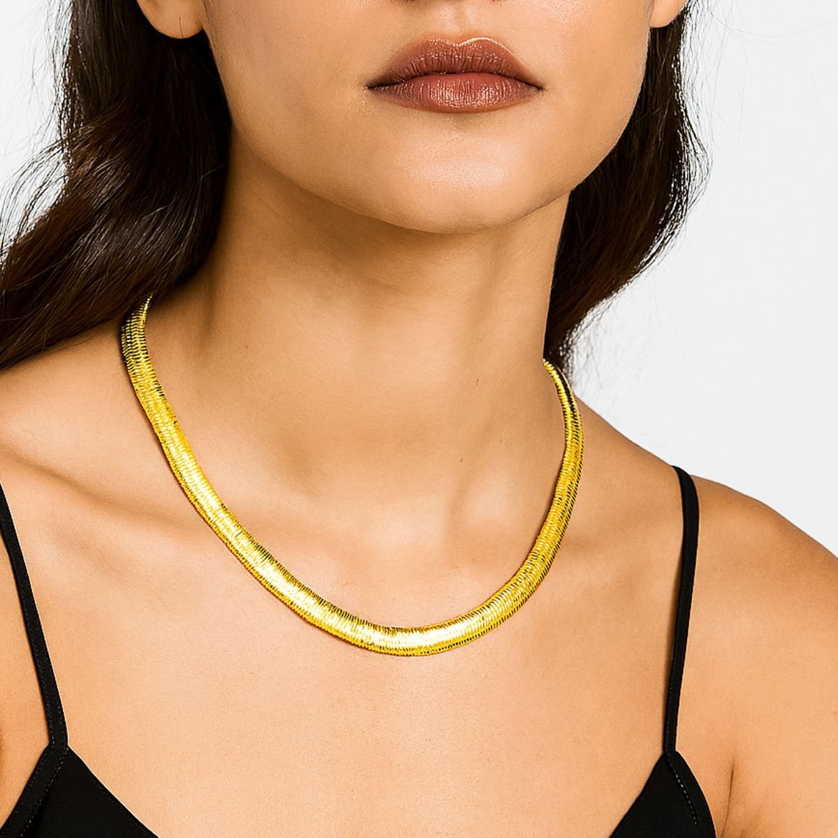 Colar Vih Triny He-Crocker Lacraia Banhado a Ouro Dourado 2