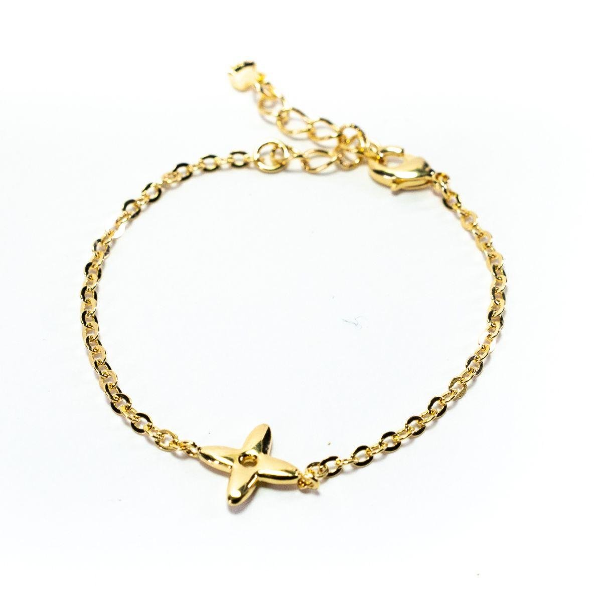 Pulseira Bracelete Feminino Semi Joia Banhado a Ouro