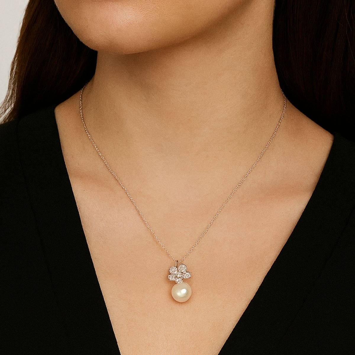 Colar Vih Triny Com Pingente Perola Prata 2