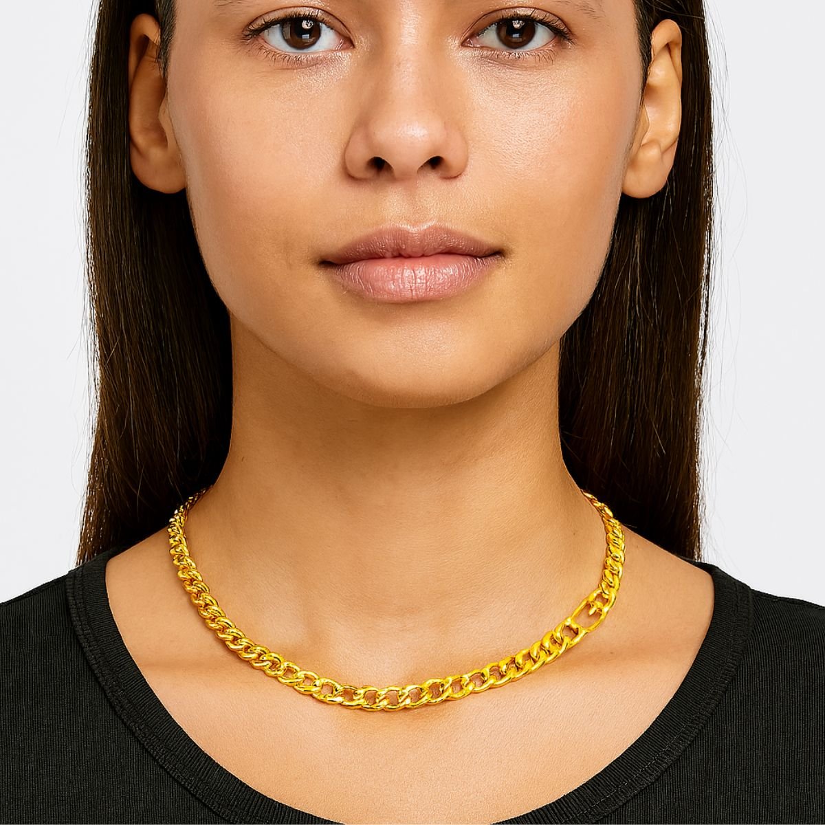 Colar Vih Triny Gargantilha Banhado a Ouro Dourado 2