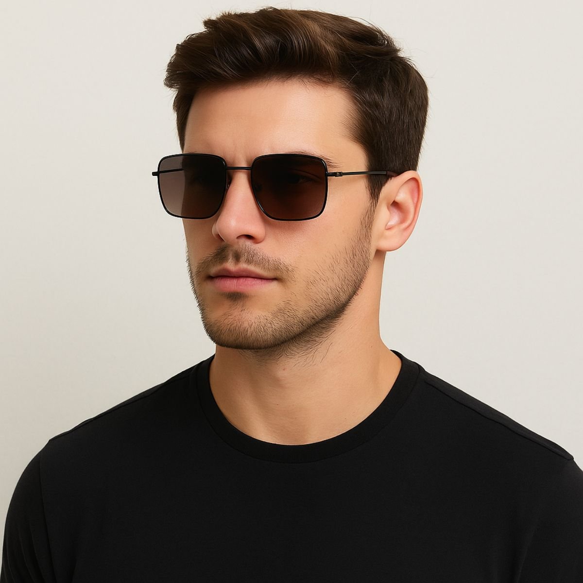 Óculos de Sol Quadrado Polarizado Premium Marrom 3