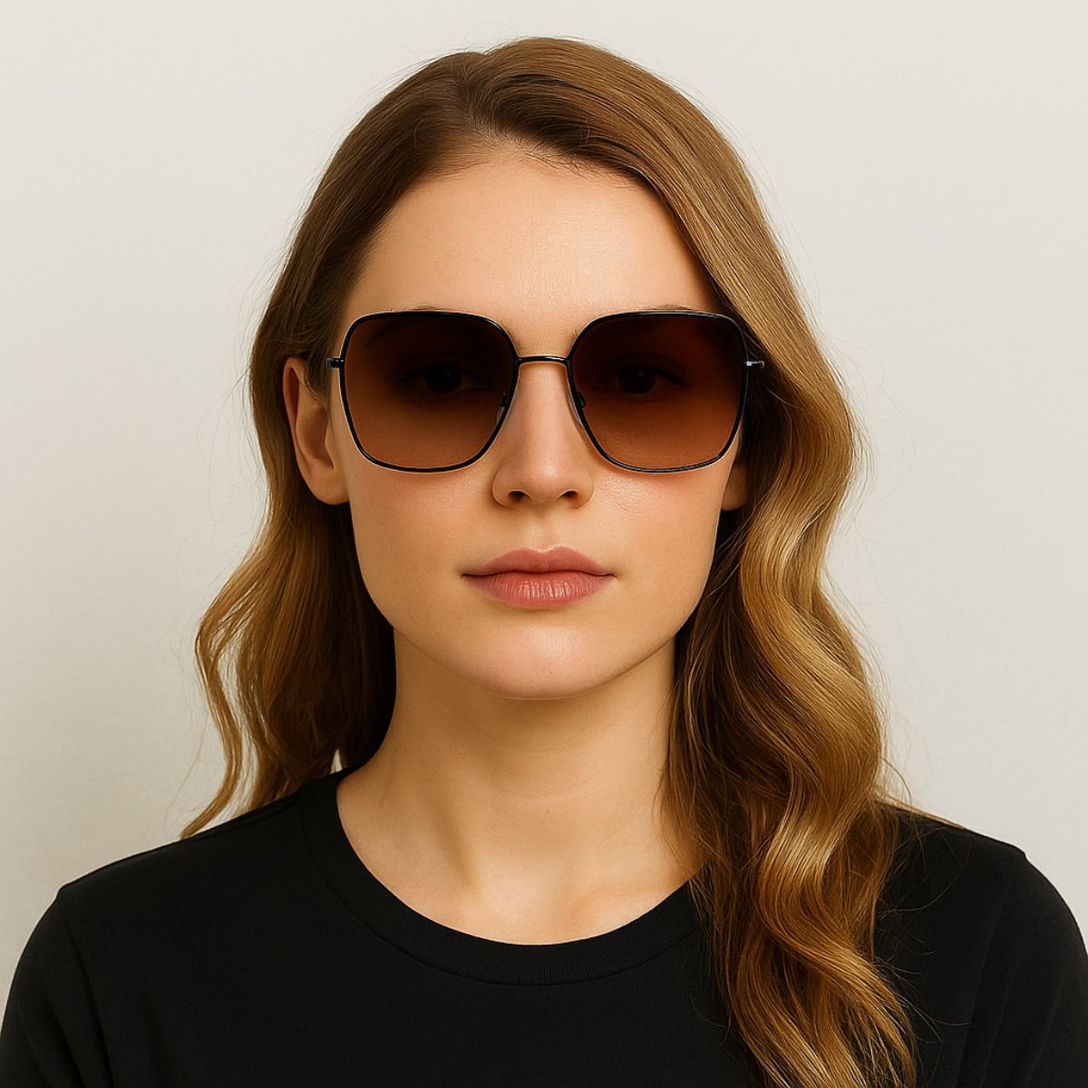 Óculos de Sol Quadrado Polarizado Premium Marrom 4