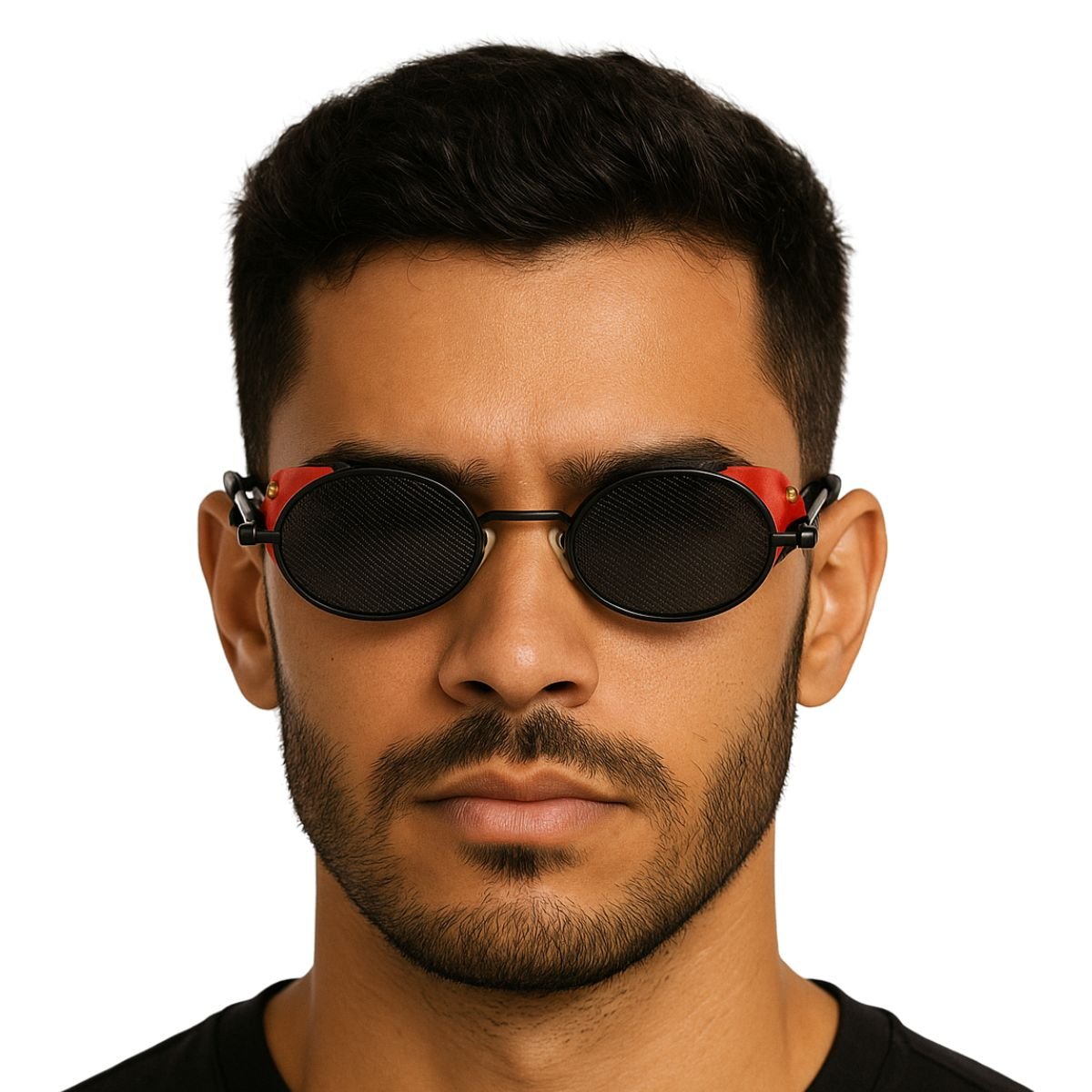 Óculos Steampunk Retrô Unissex Lentes Pretas Preto 2