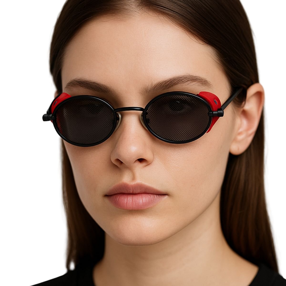 Óculos Steampunk Retrô Unissex Lentes Pretas Preto 3