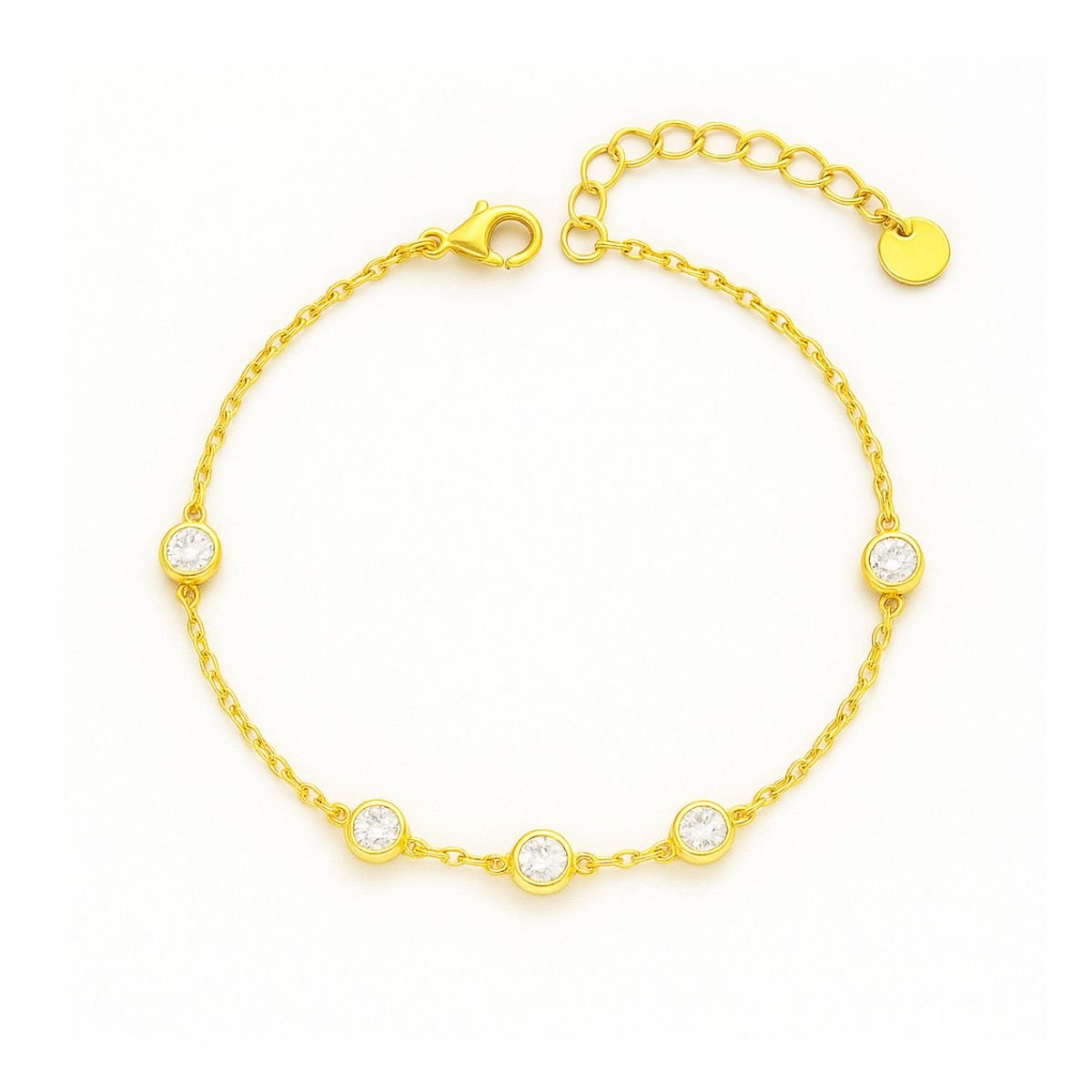 Pulseira Delicada Vih Triny Banhada a ouro Cristais