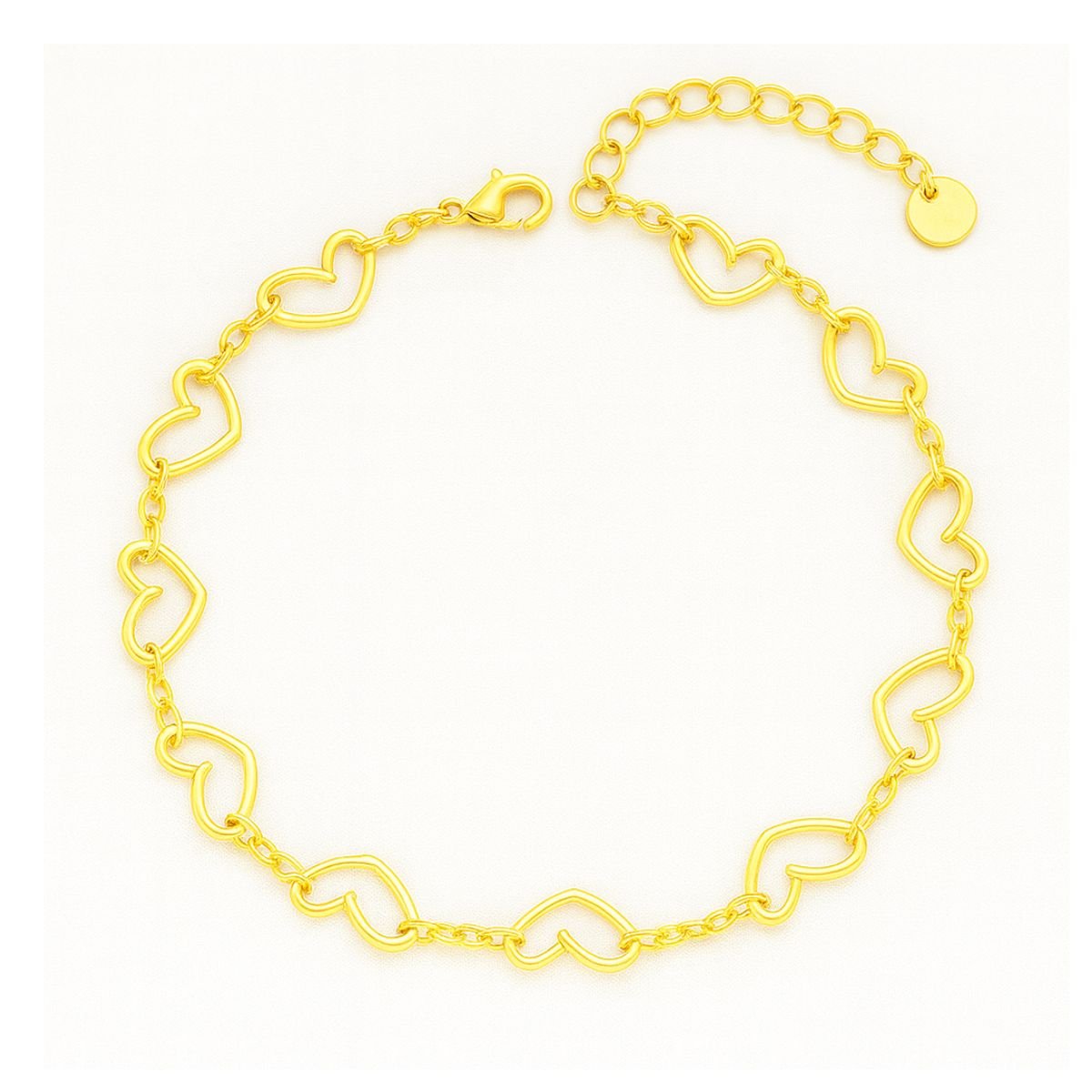 Pulseira Delicada Vih Triny Banhada a ouro Coração Trançado