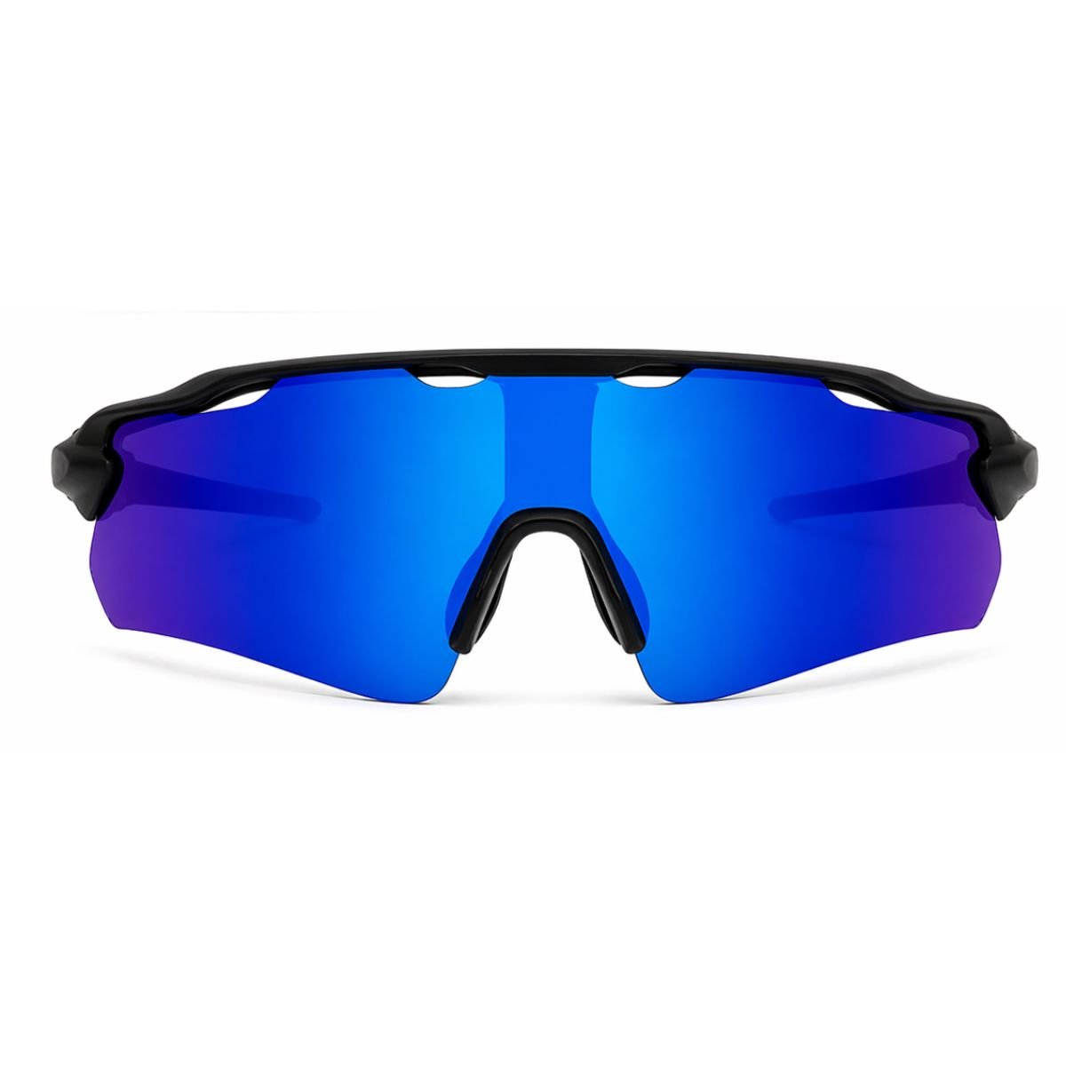 Óculos de Sol Masculino Esportivo Shield Oversized Azul Lente UV400 Ciclista Corrida Bike
