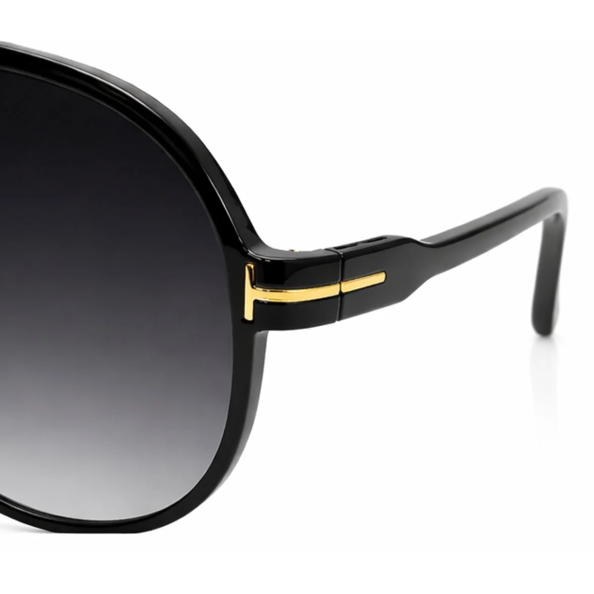Óculos de Sol Oversized Aviador Premium Tendência Preto 4