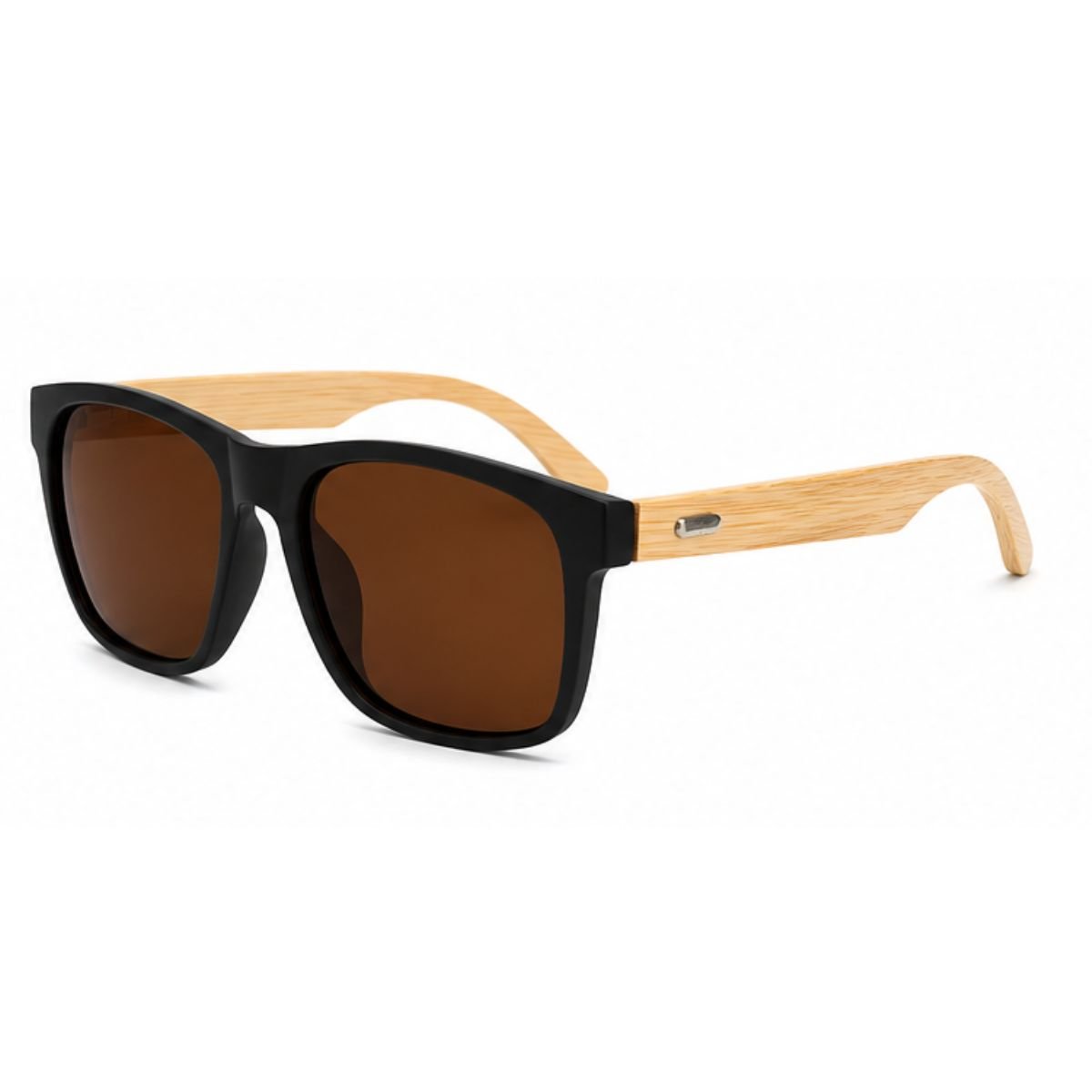 Óculos de Sol Masculino Polarizado Quadrado Madeira UV400 Premium