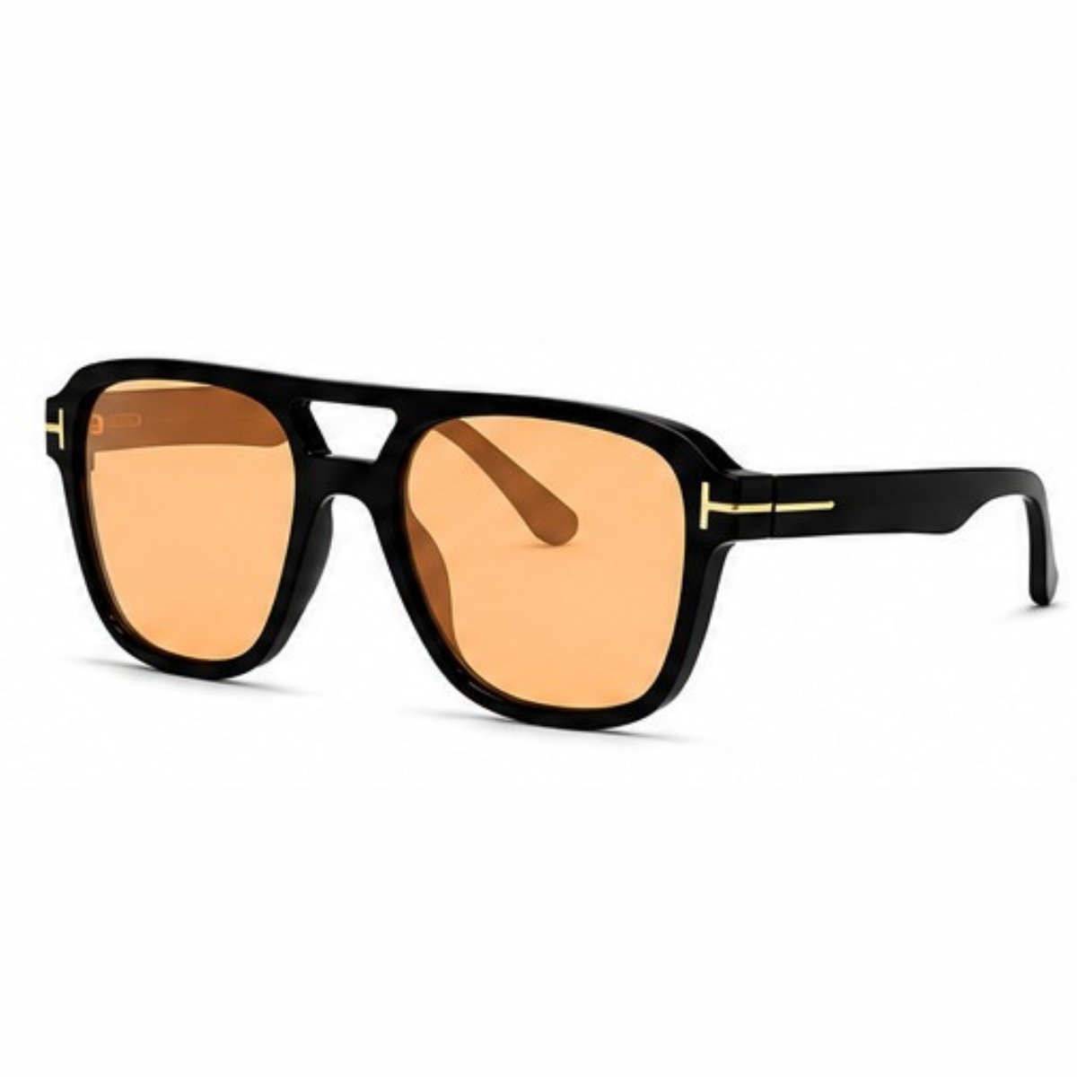 Óculos de Sol Masculino e Feminino Aviador Quadrado Laranja 3