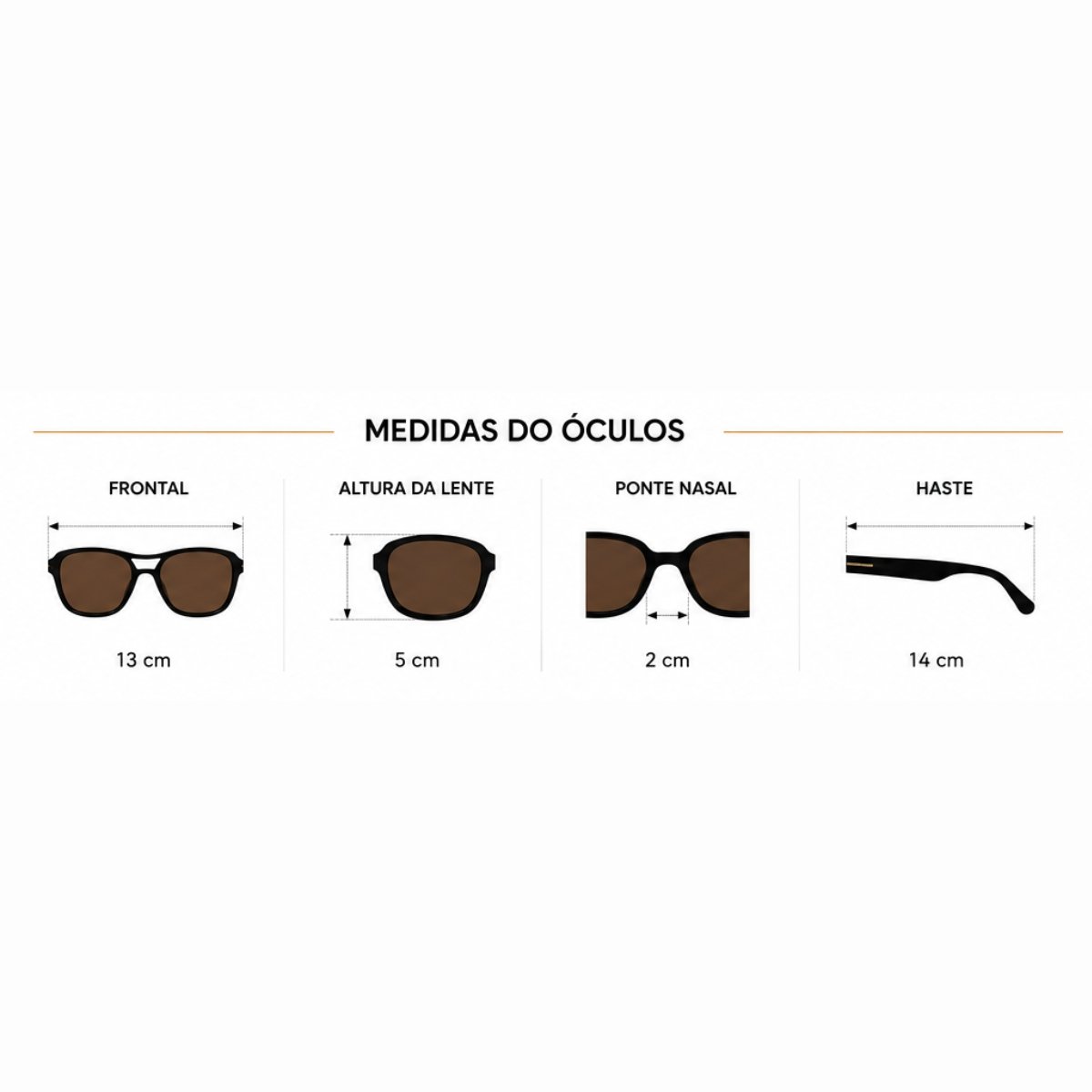 Óculos de Sol Masculino e Feminino Aviador Quadrado Marrom 5
