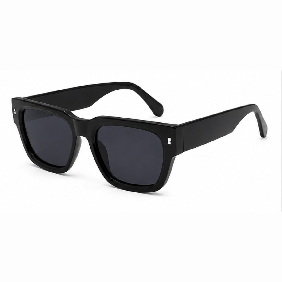Óculos de Sol Polarizado UV400 Quadrado Premium Unissex Casual Preto 3