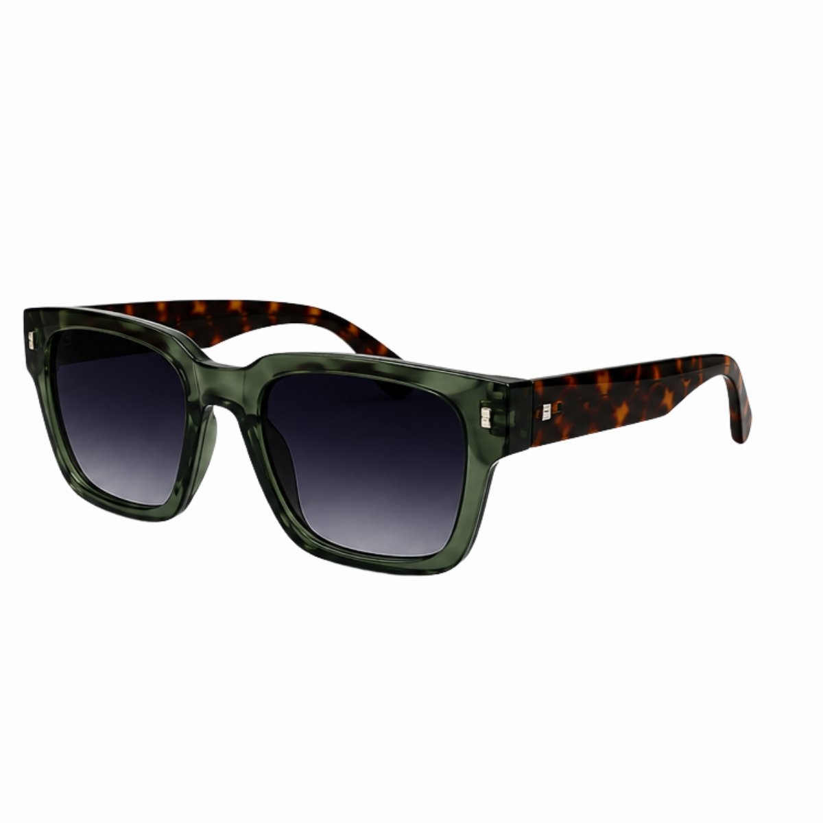 Óculos de Sol Polarizado UV400 Quadrado Premium Unissex Casual Verde 4