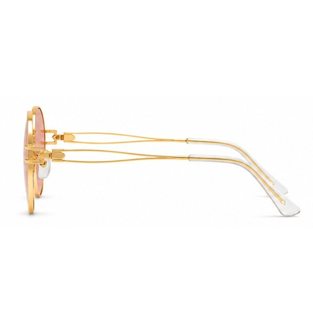 Óculos de Sol Redondo Retrô Vintage Proteção UV Dourado 4