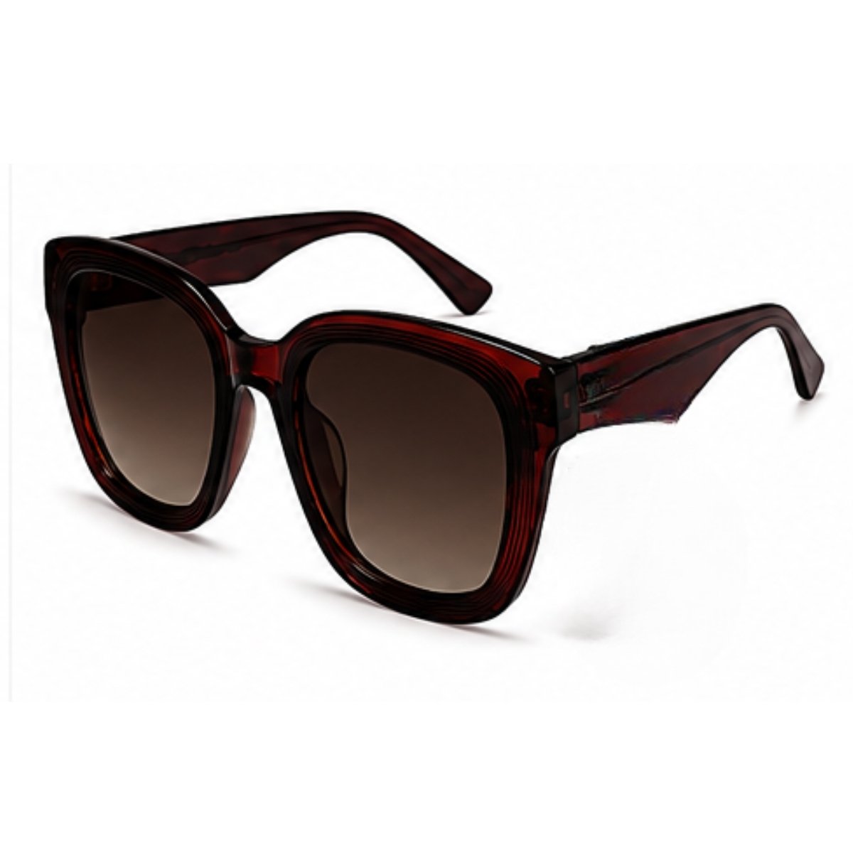 Óculos de Sol Oversize Fashion Moderno Proteção UV400 Marrom 3