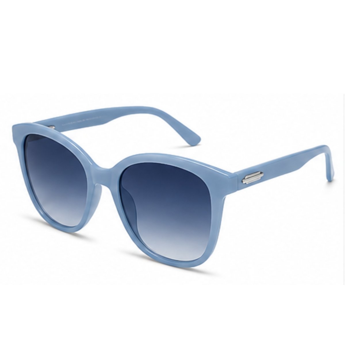 Óculos de Sol Feminino Oversize Redondo Fashion UV400 Azul 3