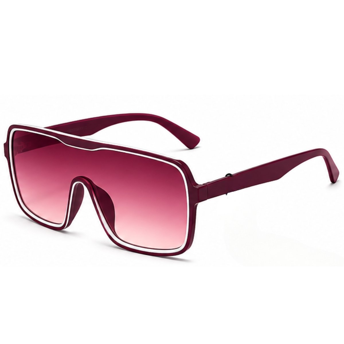 Óculos De Sol Máscara Grande Unissex Esportivo UV400 Fashion Bordô 3