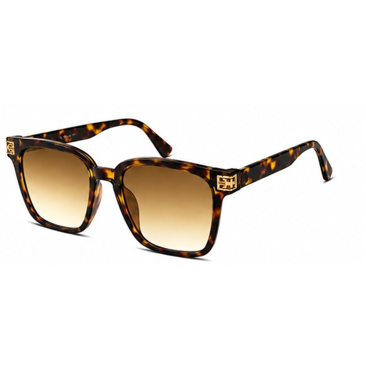 Óculos de Sol Feminino Quadrado Oversized UV400 Elegante Casual Marrom 2