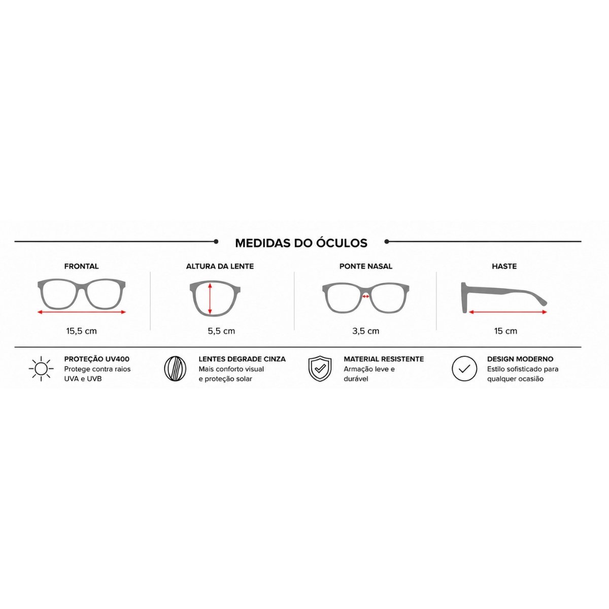 Óculos de Sol Feminino Quadrado Oversized UV400 Elegante Casual Marrom 4