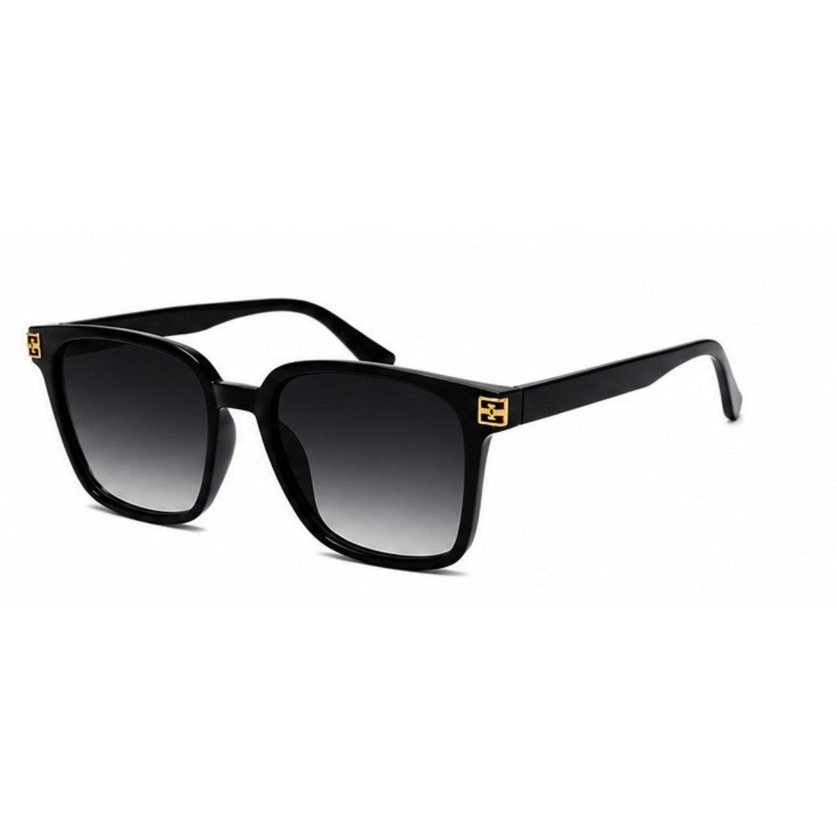 Óculos de Sol Feminino Quadrado Oversized UV400 Elegante Casual Preto 2