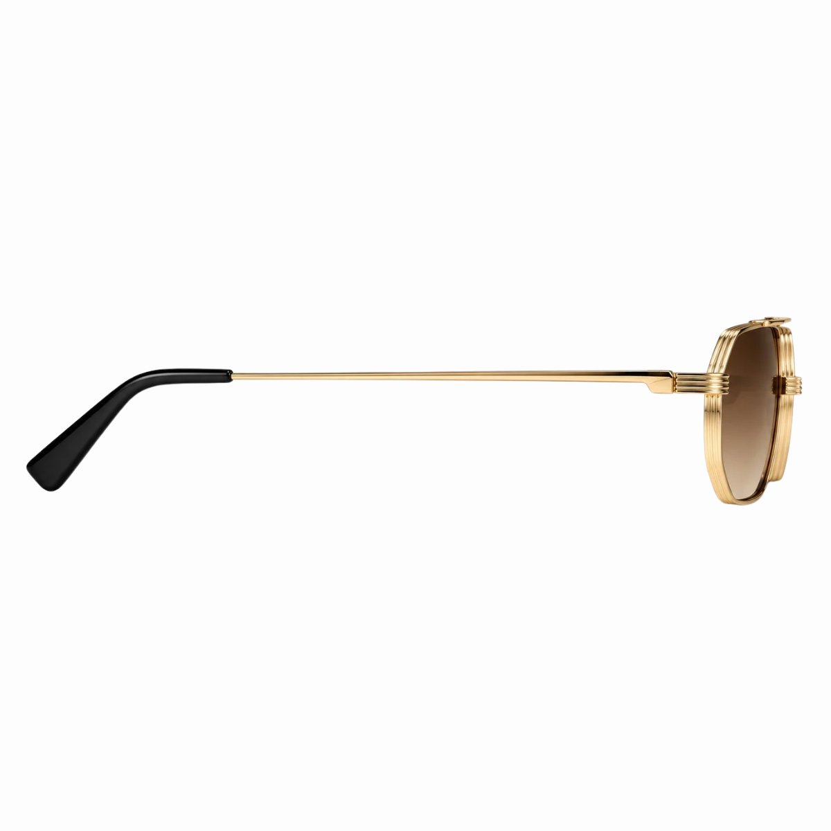 Óculos de Sol Unissex Aviador Geométrico Moderno Dourado 3