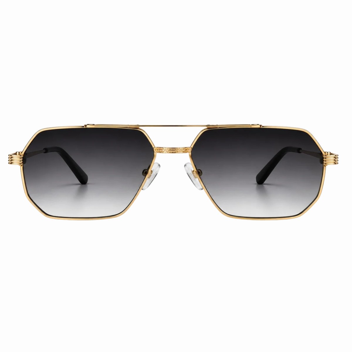 Óculos de Sol Unissex Aviador Geométrico Lente Degradê Dourado 2