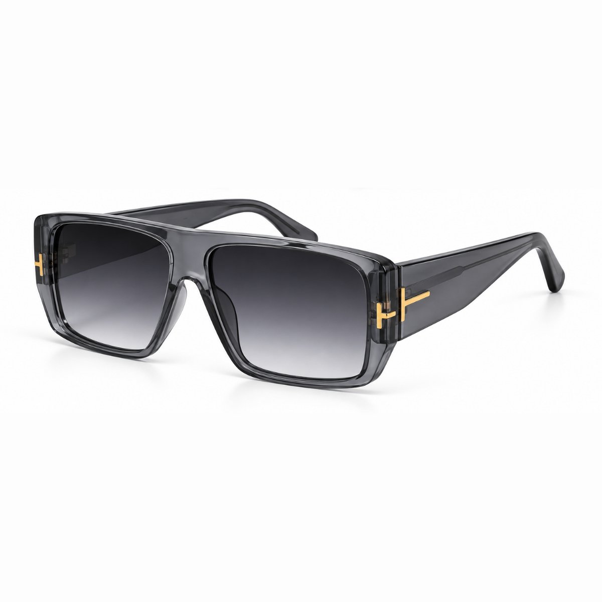 Óculos de Sol Oversize Quadrado Moderno Fashion UV400 Preto 2