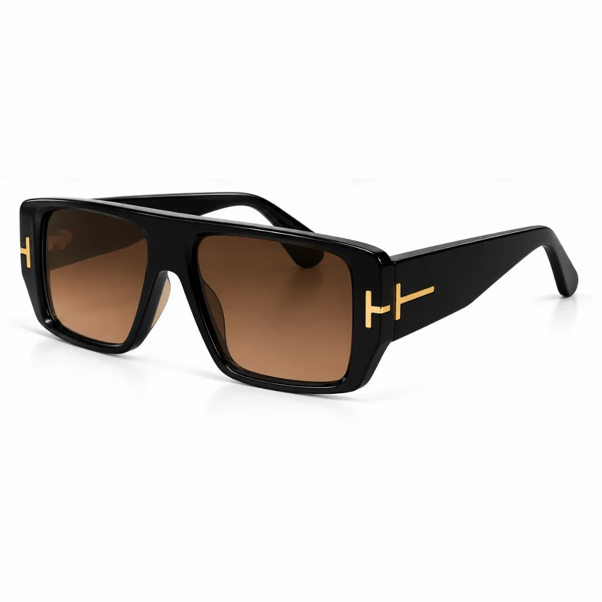 Óculos de Sol Unissex Oversize Quadrado Lente Alta Degradê Fashion Preto 2