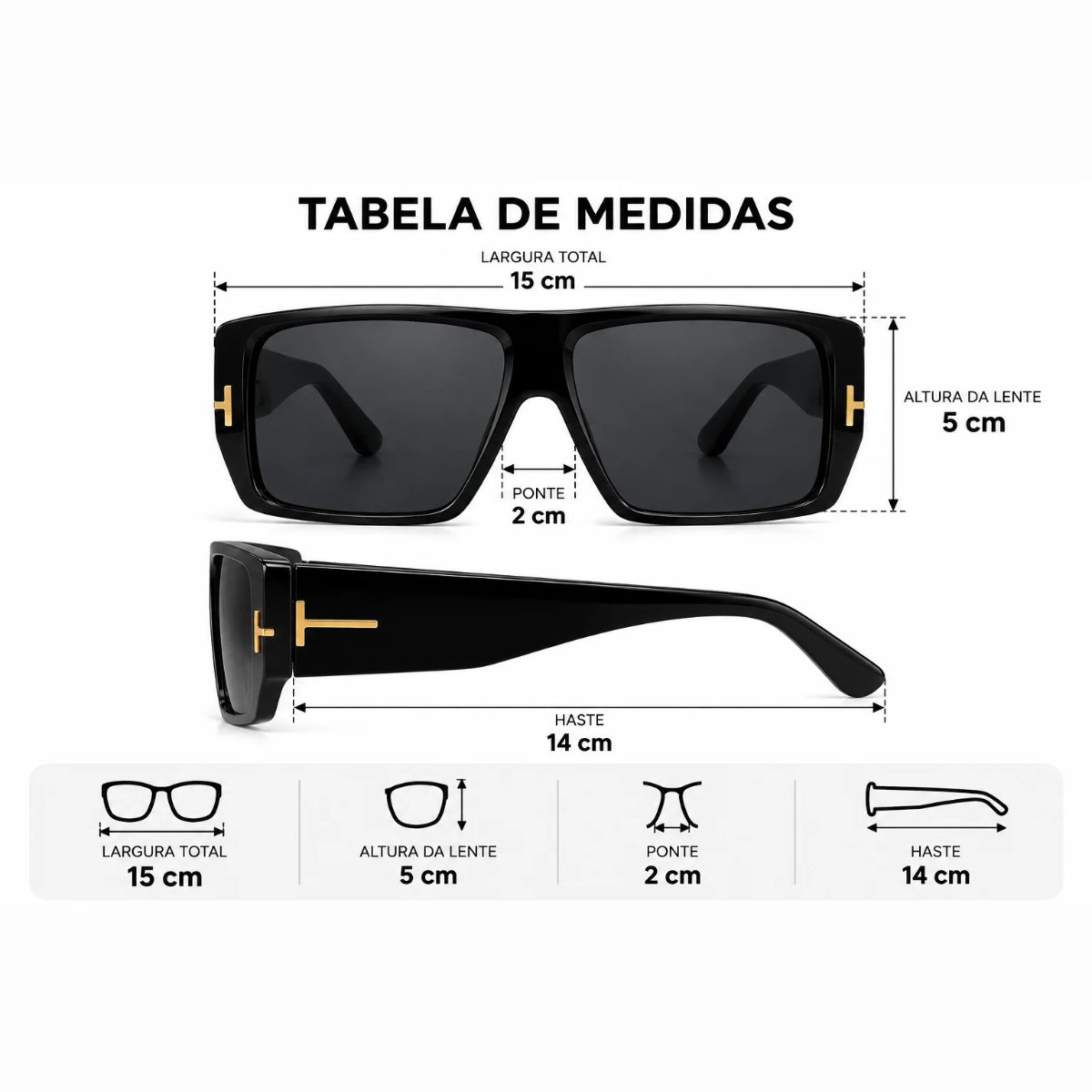 Óculos de Sol Unissex Oversize Quadrado Lente Alta Degradê Fashion Verde 3