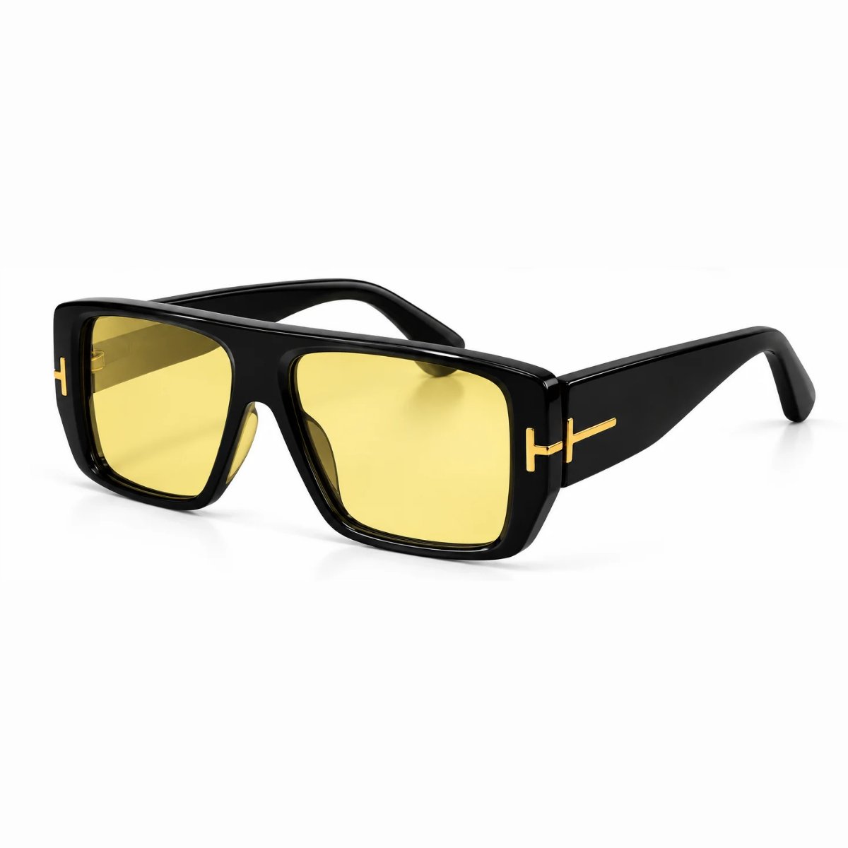 Óculos de Sol Unissex Oversize Quadrado Lente Alta Degradê Fashion Amarelo 2