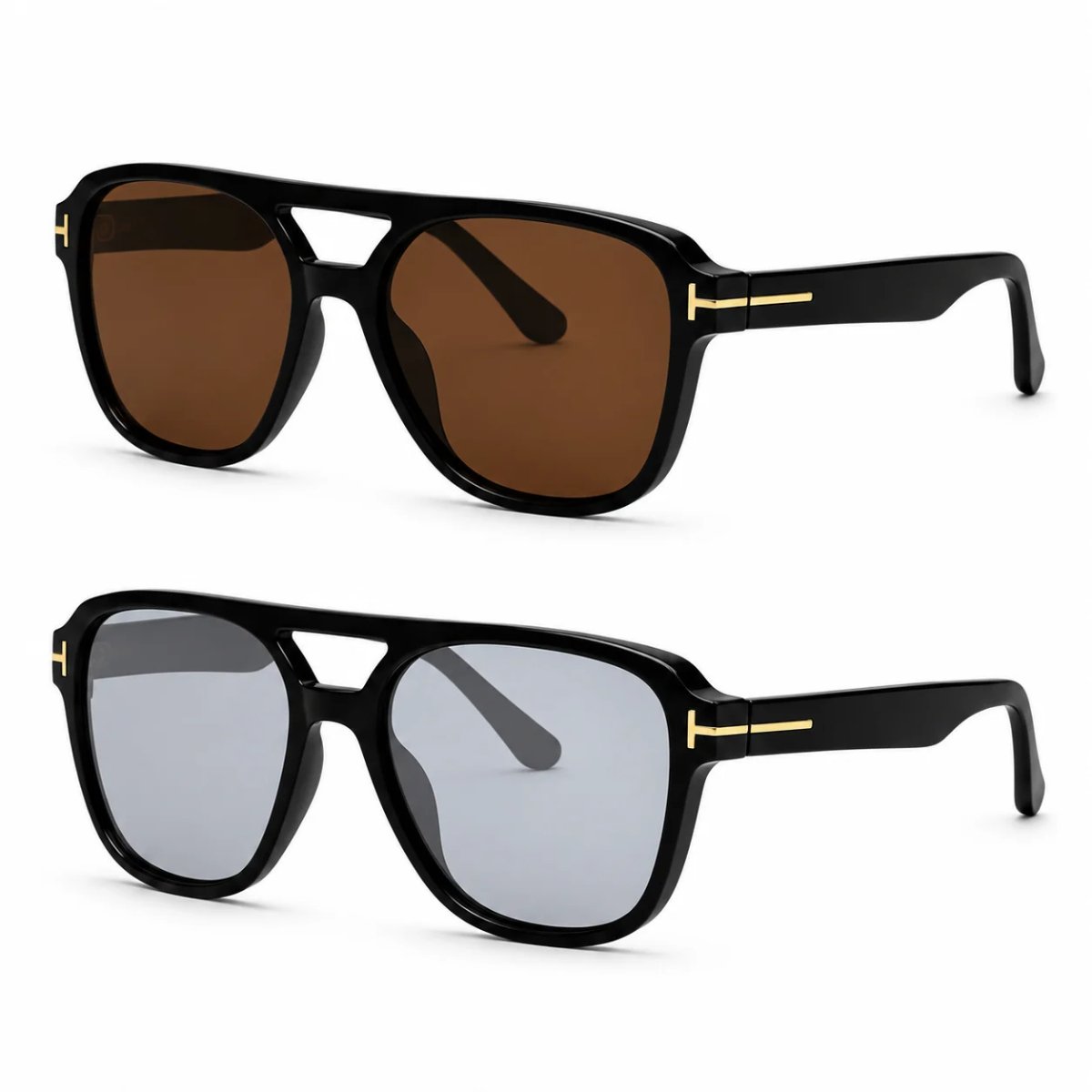 Kit 2 Óculos de Sol Quadrado Aviador Retrô Moderno