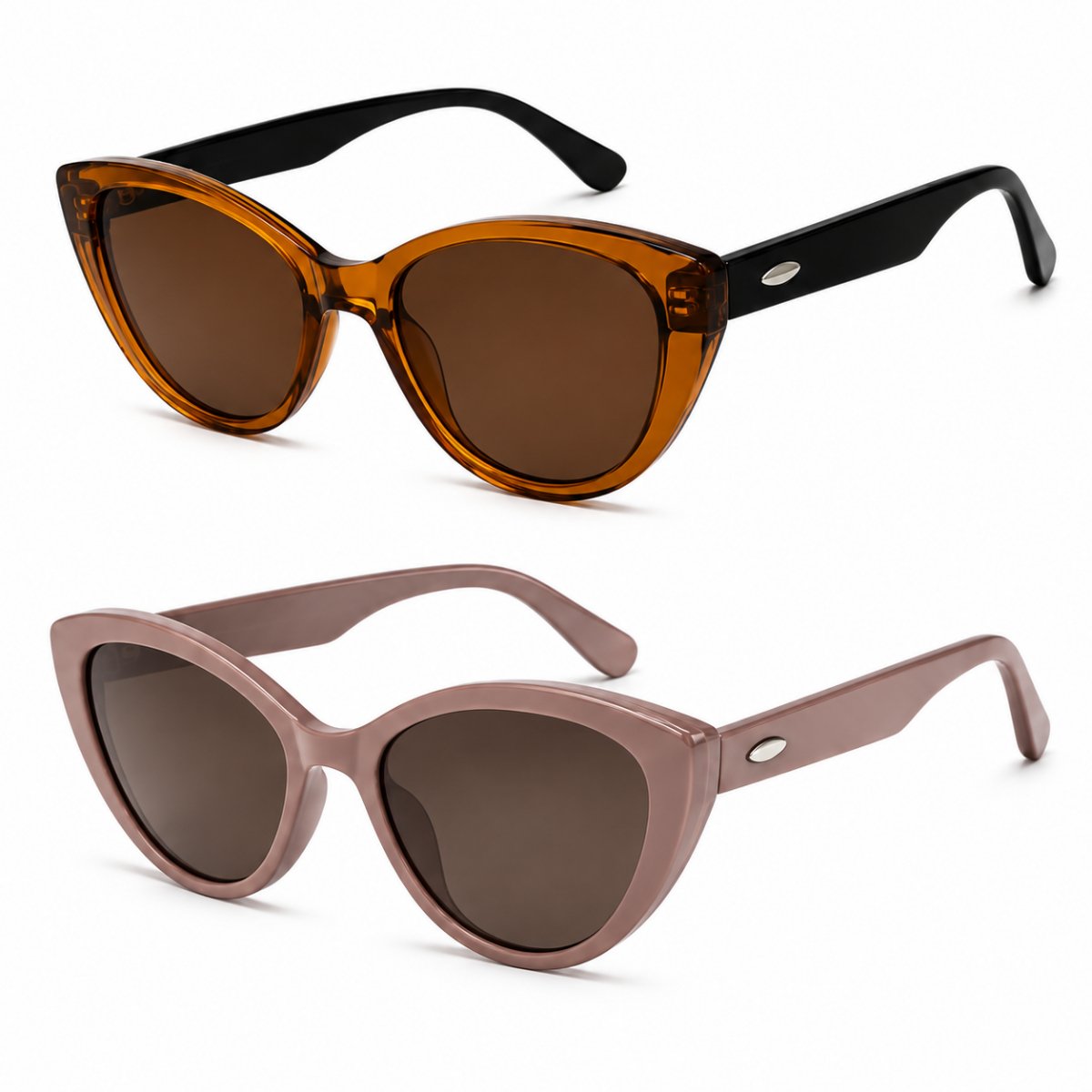 Kit 2 Óculos de Sol Feminino Gatinho Vintage Retrô Fashion Elegante