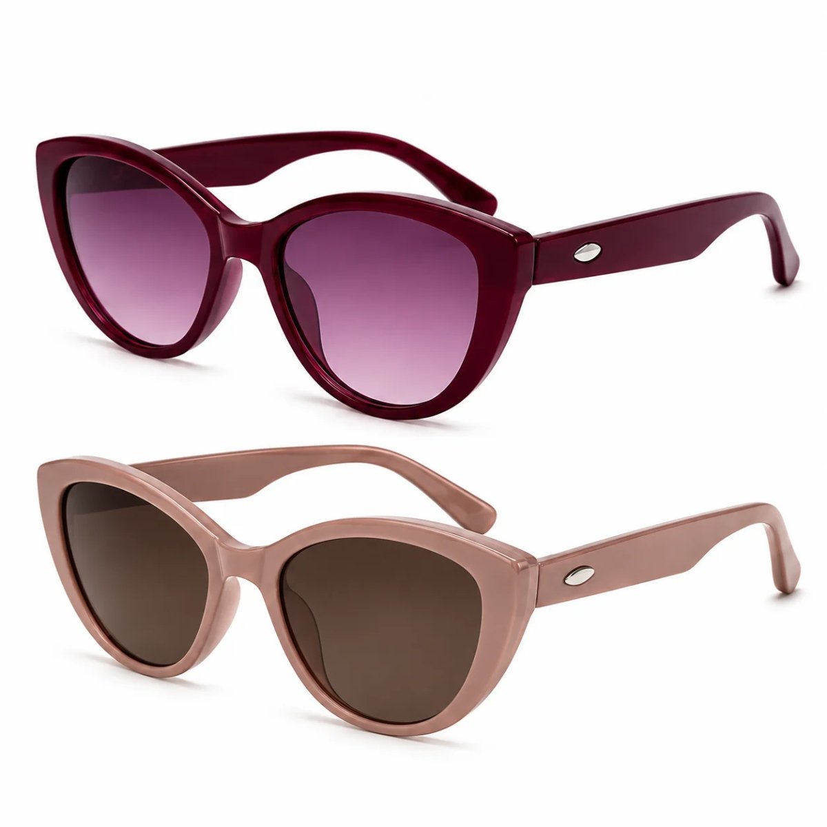 Kit 2 Óculos de Sol Feminino Gatinho Vintage Retrô Fashion Elegante