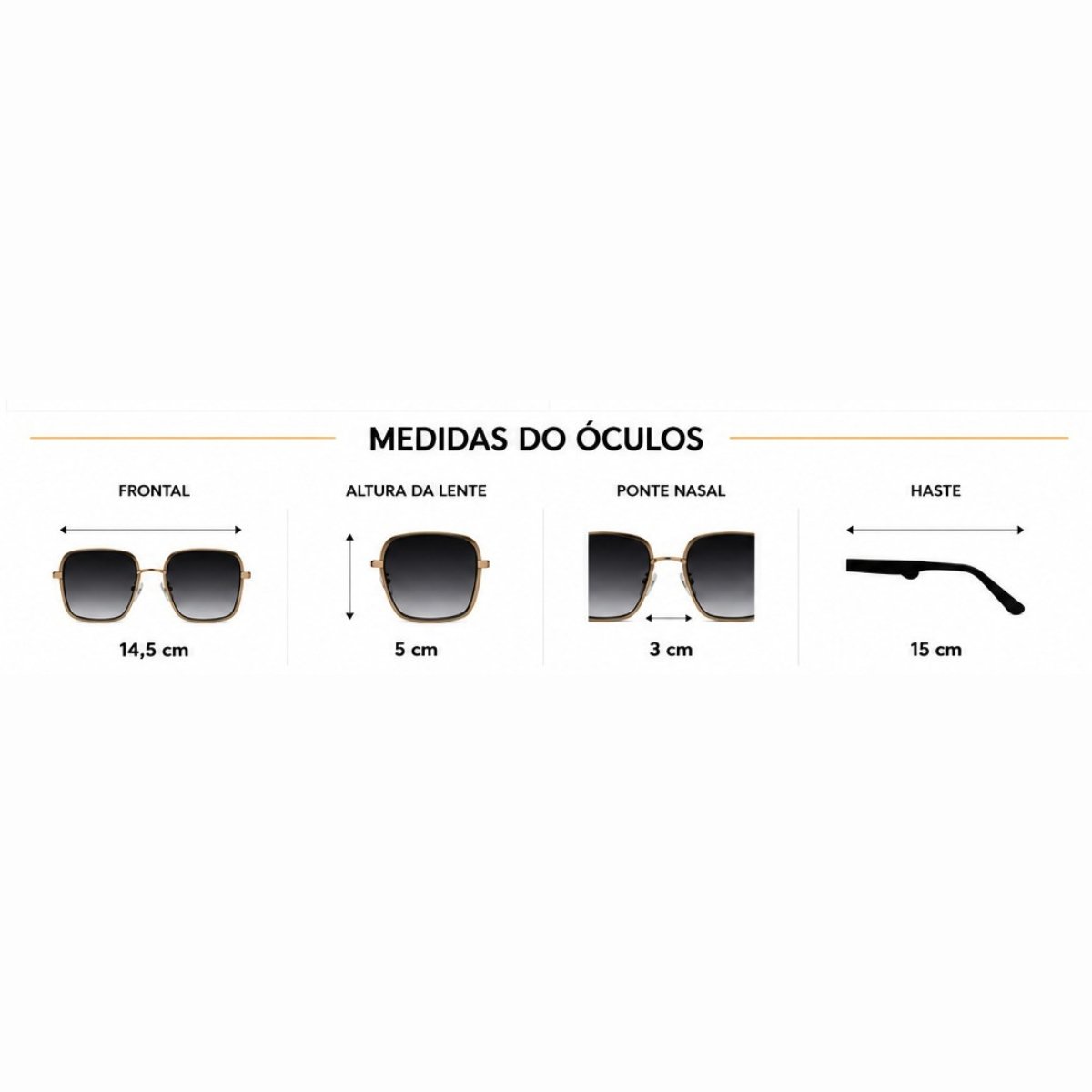 Kit 3 Óculos de Sol Feminino Quadrado Oversized Grande Fashion Luxo Degradê Multicores 5