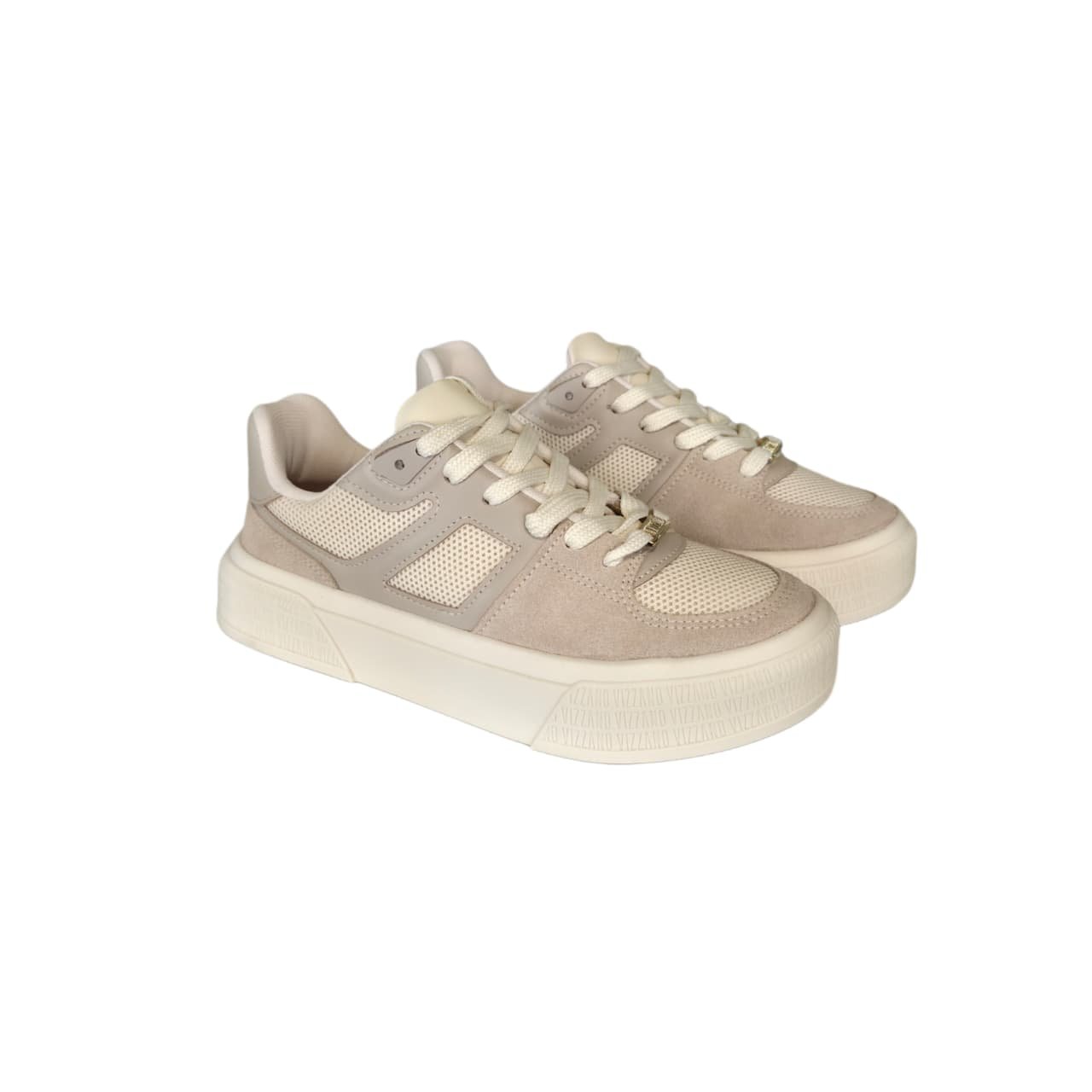 Vizzano Tenis Casual Street Feminino Ref. 1477.102 Bege/Cinza 6