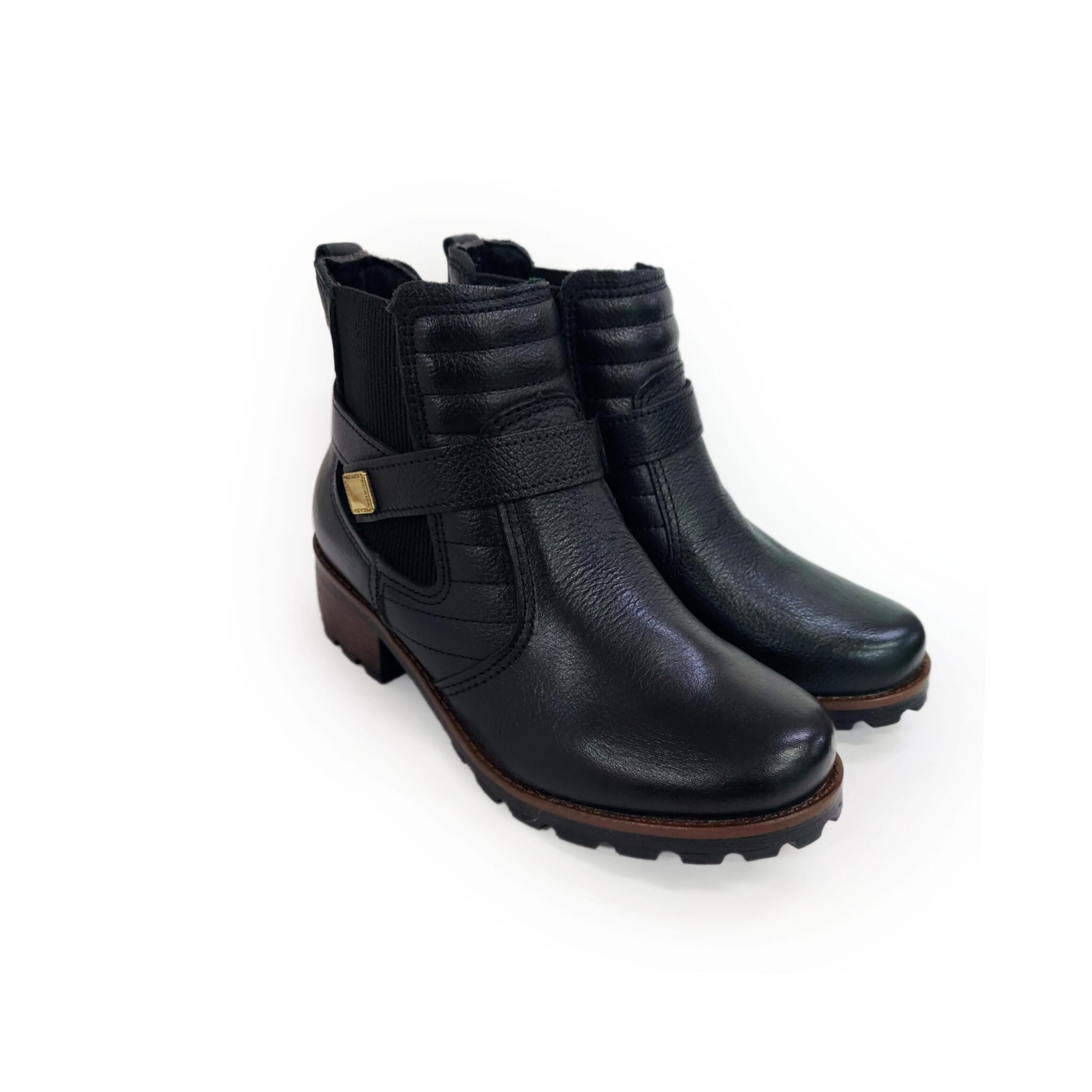 Pegada Coturno Feminino em Couro Salto 4,5 cm Ref. 281412 Preto 6