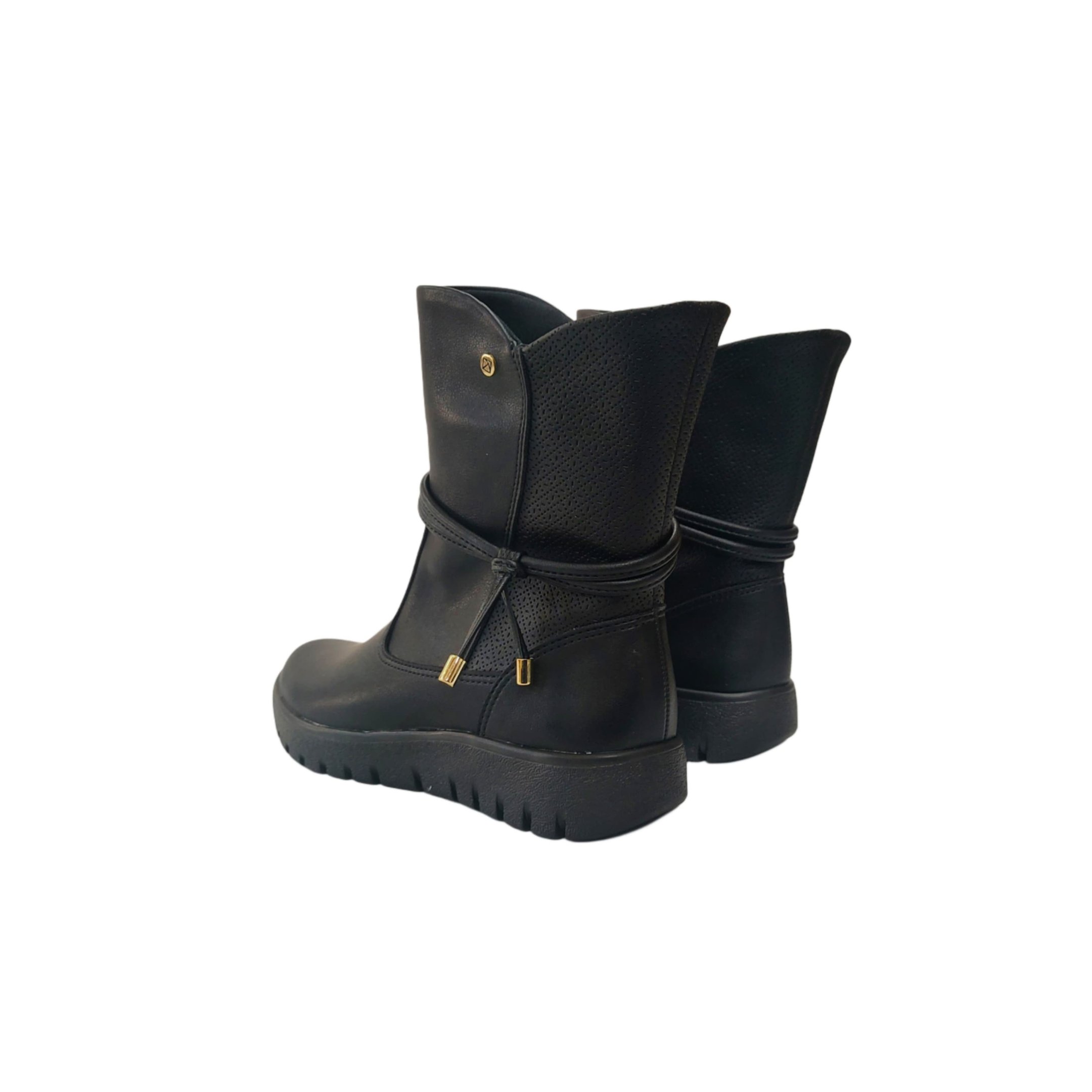 Piccadilly Bota Anabela Cano Medio Feminina Ref. 950044 Preto 4