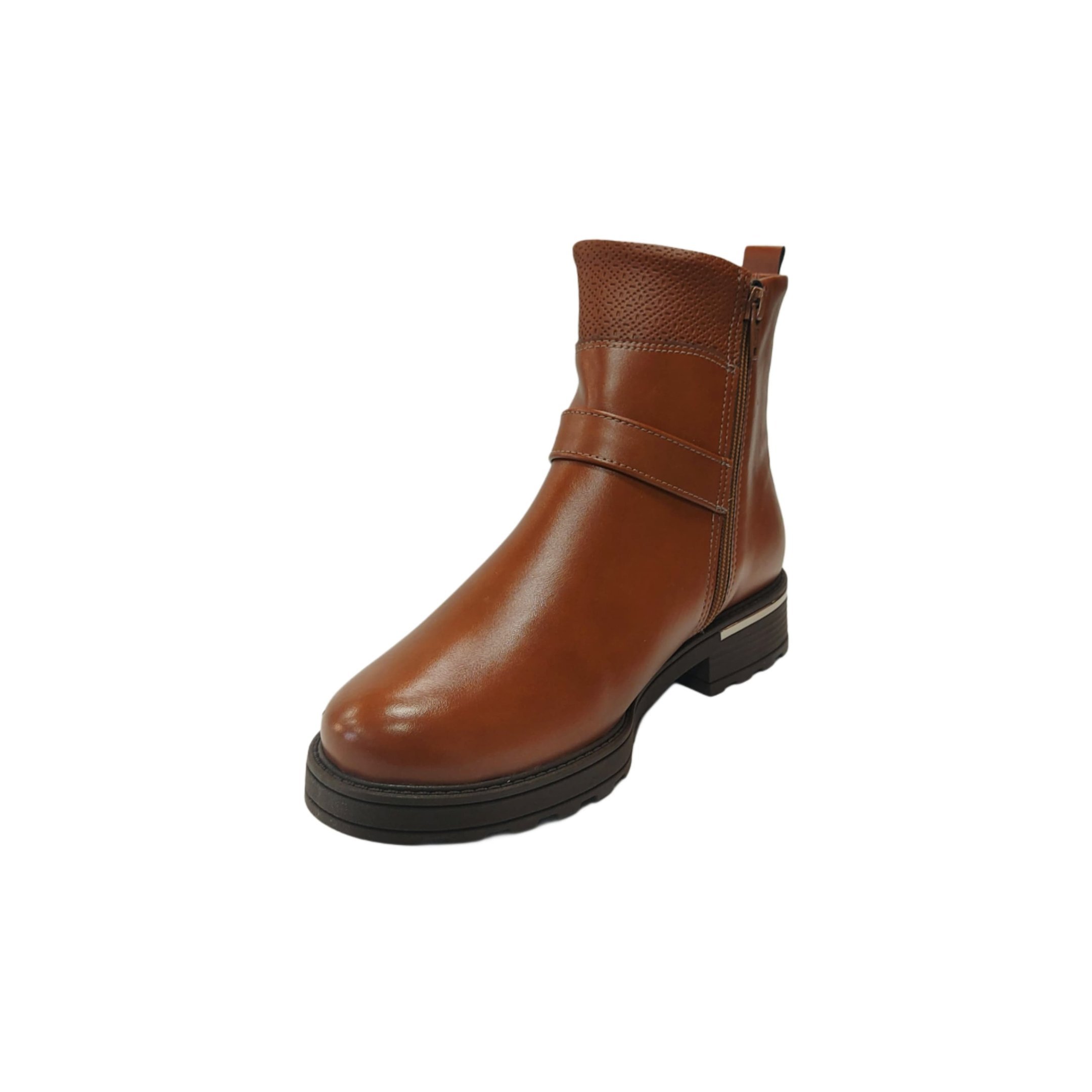 Piccadilly Maxi Coturno Feminino Sem Cadarco Ref. 735031 Conhaque 2