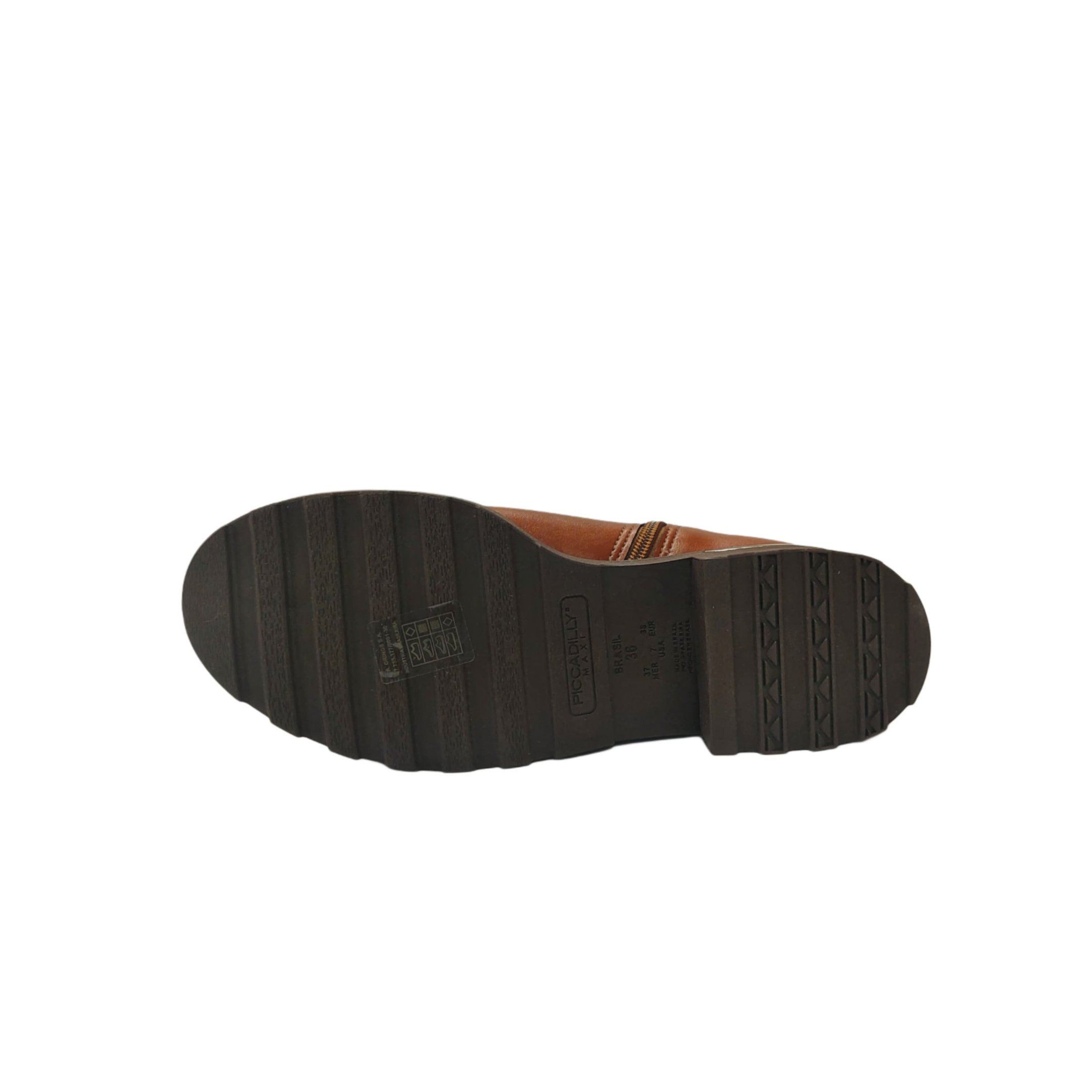 Piccadilly Maxi Coturno Feminino Sem Cadarco Ref. 735031 Conhaque 7
