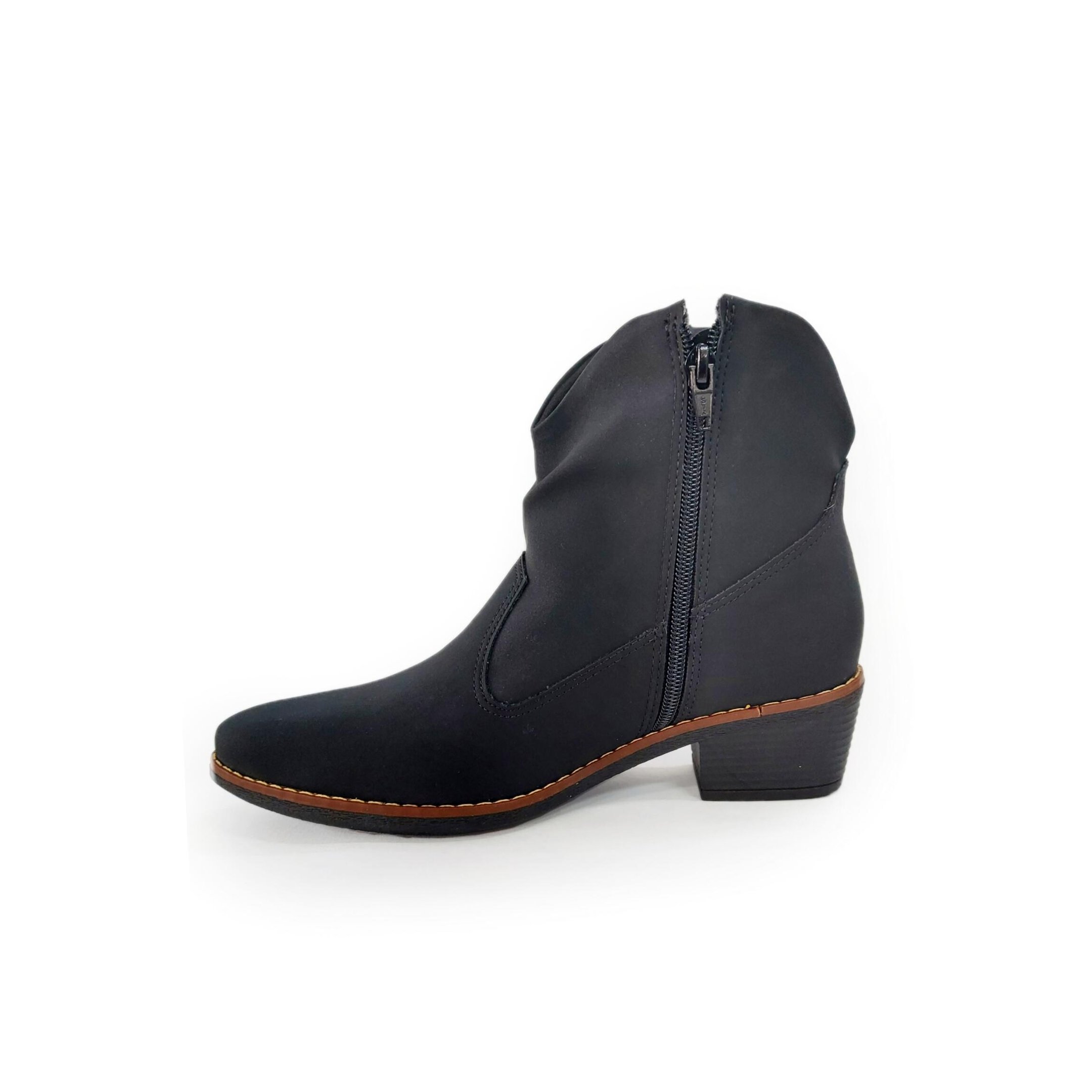 Piccadilly Bota Cowntry Cano Curto Salto 4 cm Ref. 661007 Preto 3